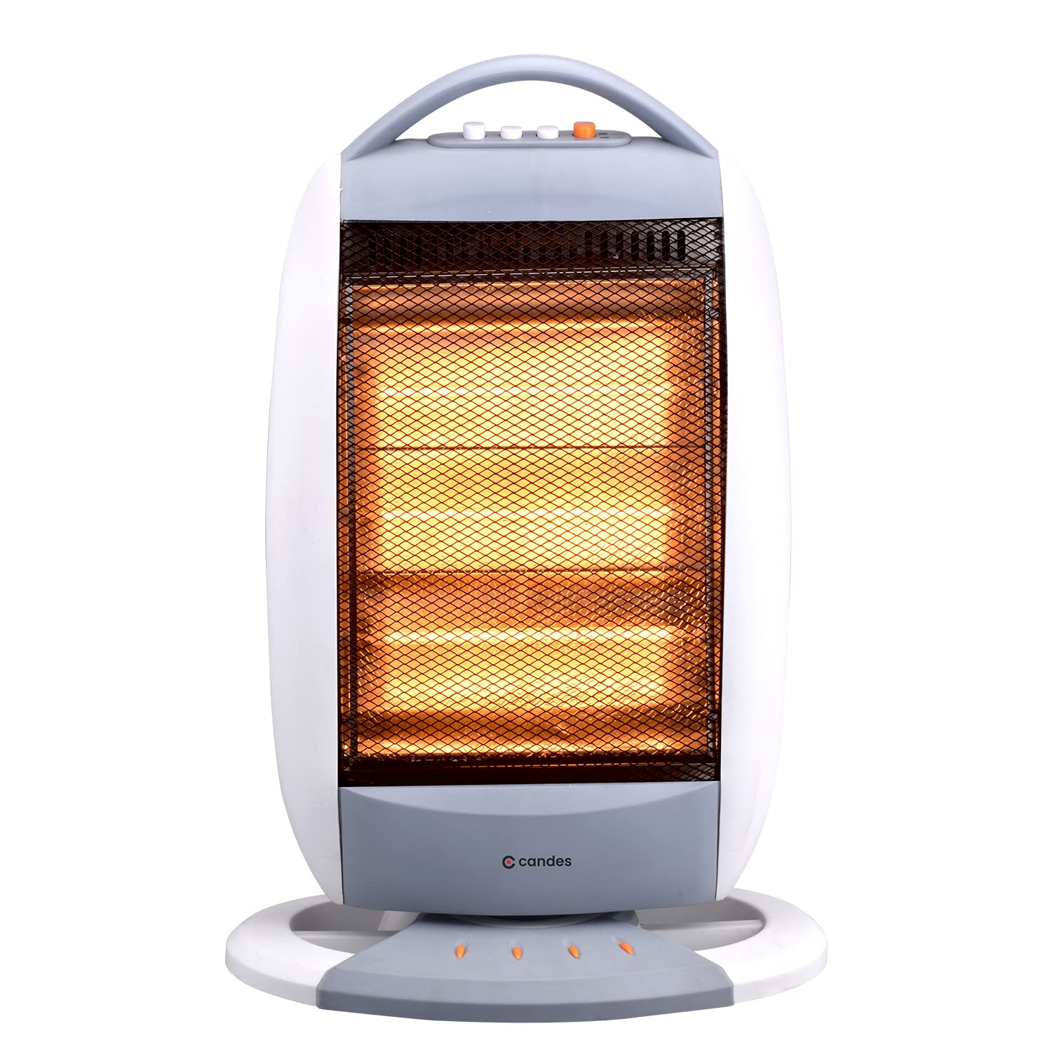 Candes New Infra3 1200 Watt Noiseless Portable Halogen Room Heater with Auto Moving Feature upto 180 degree ABS Body 3 Stage Heating Controller Overhe