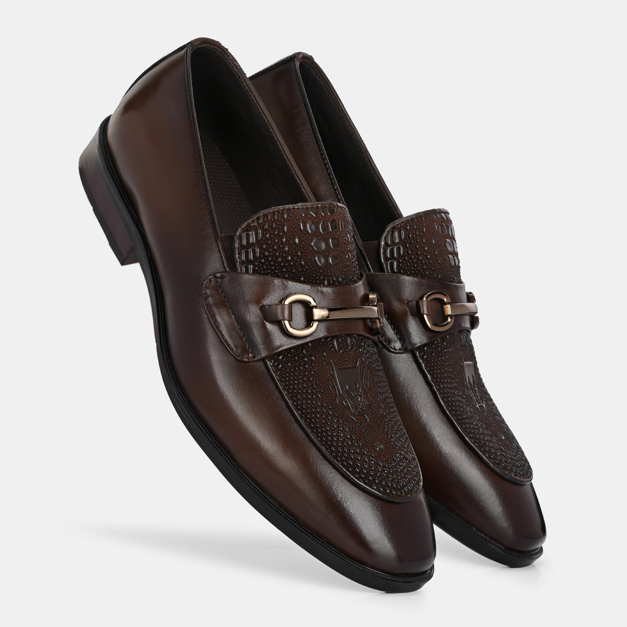 Hand Engraved Loafers by Lafattio – Brown - view 3