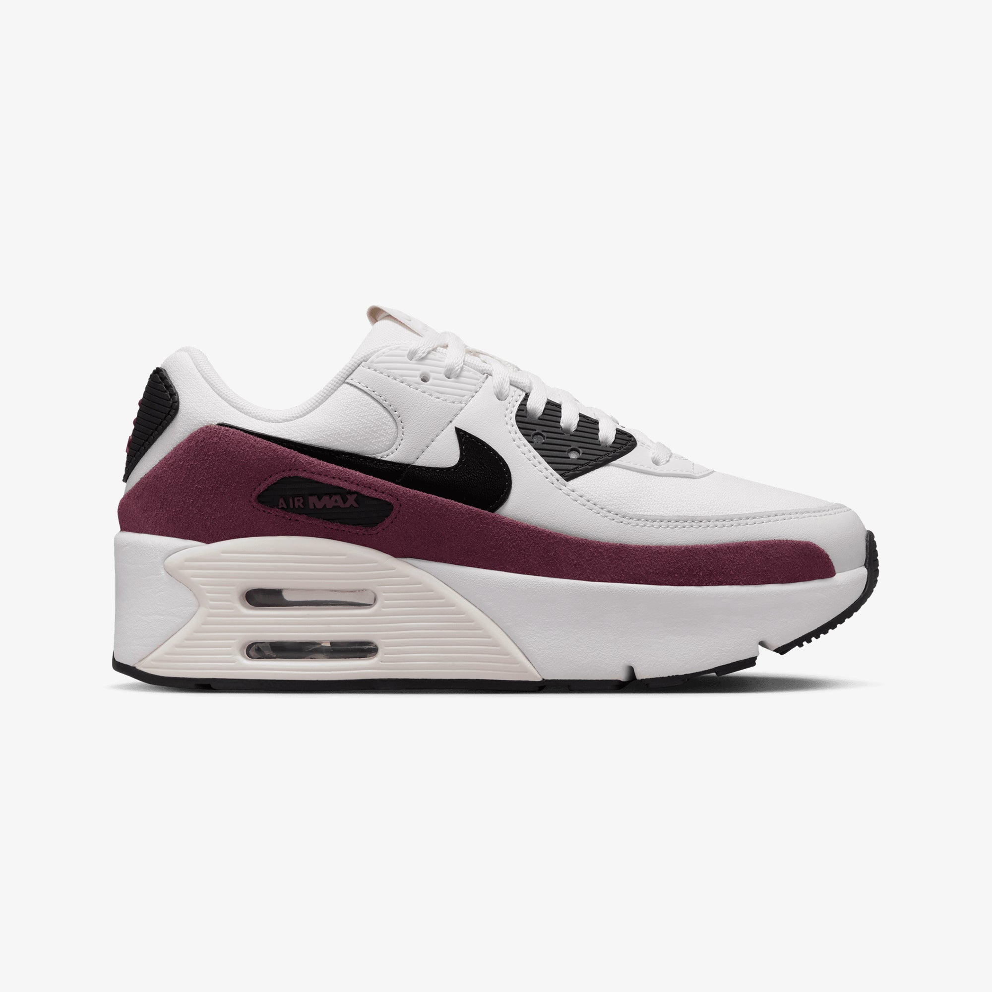 Nike | AIR MAX 90 LV8 { SAIL/BLACK-NIGHT MAROON-PHANTOM