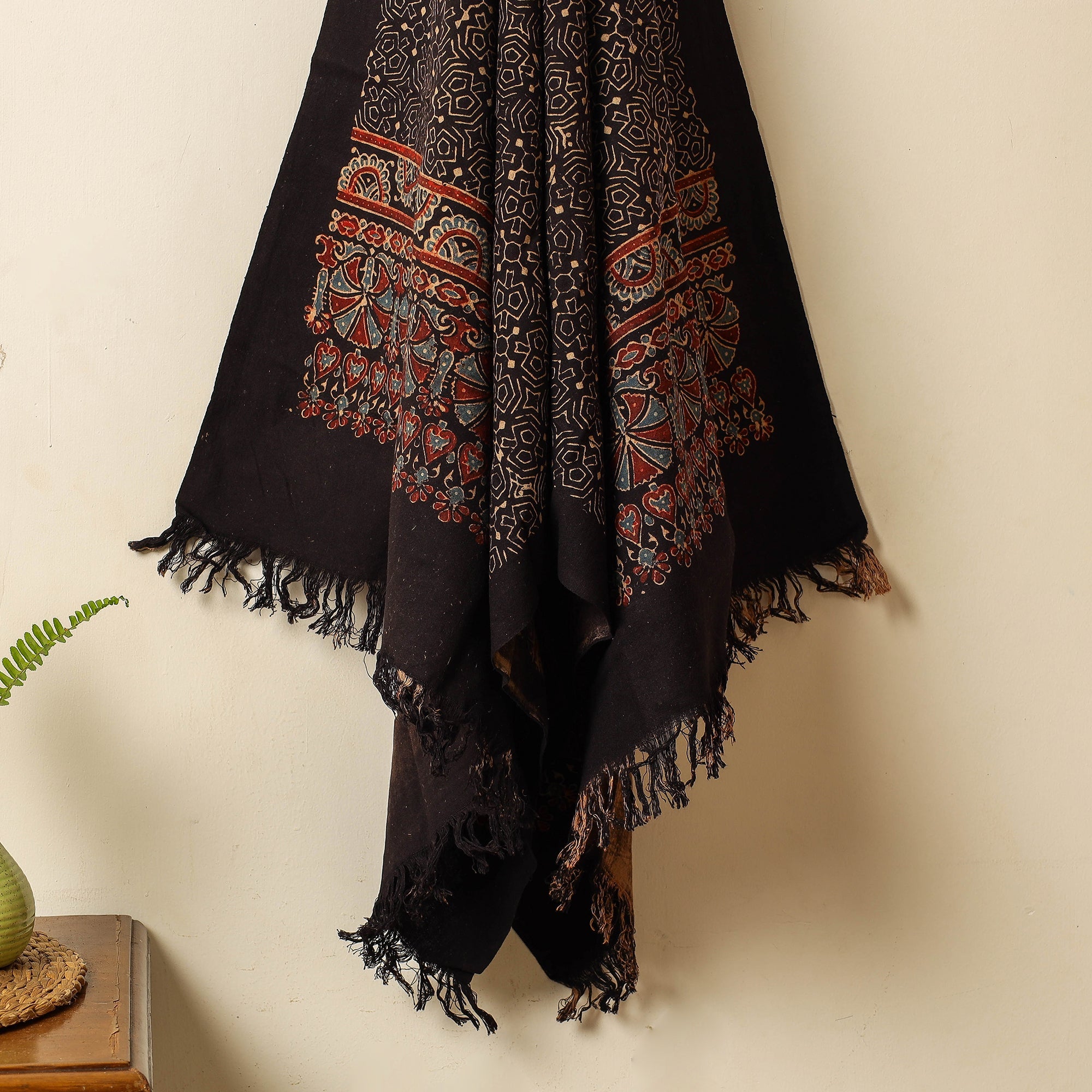 KACHCHH JI CHHAAP Black - Block Print Cotton Ajrakh Handloom Towel - view 2