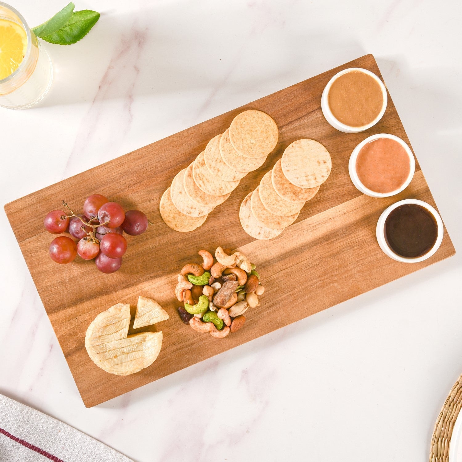 Nestasia Acacia Wood Cheeseboard With Set Of 3 Small Bowls 50ml - view 3