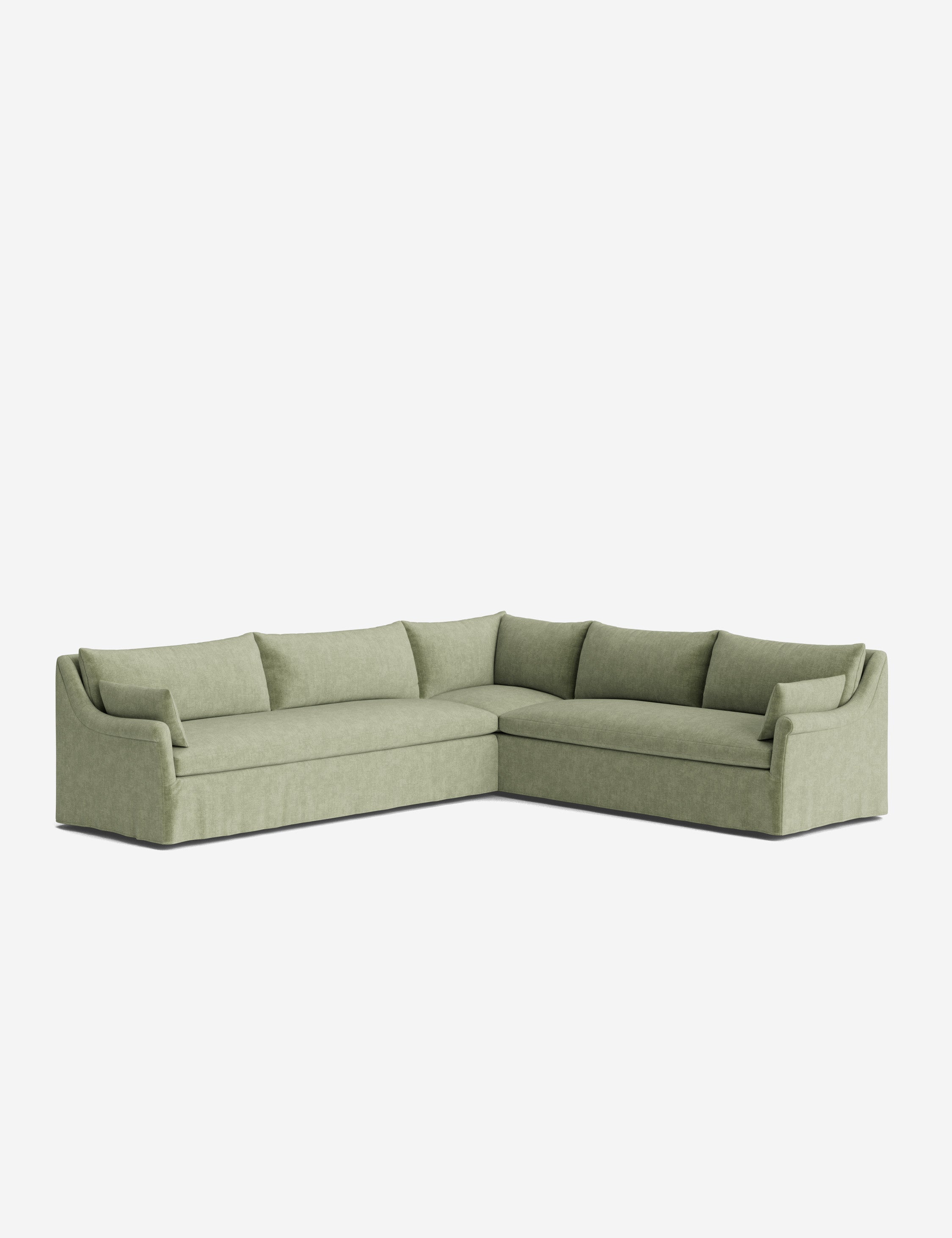 Lulu and Georgia Portola Rolled Arm Slipcover Corner Sectional Sofa - view 3