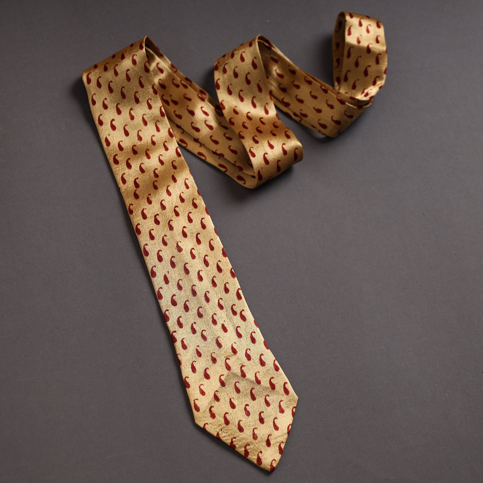 JALPARI Block Printed Mashru Silk Handmade Necktie for Men