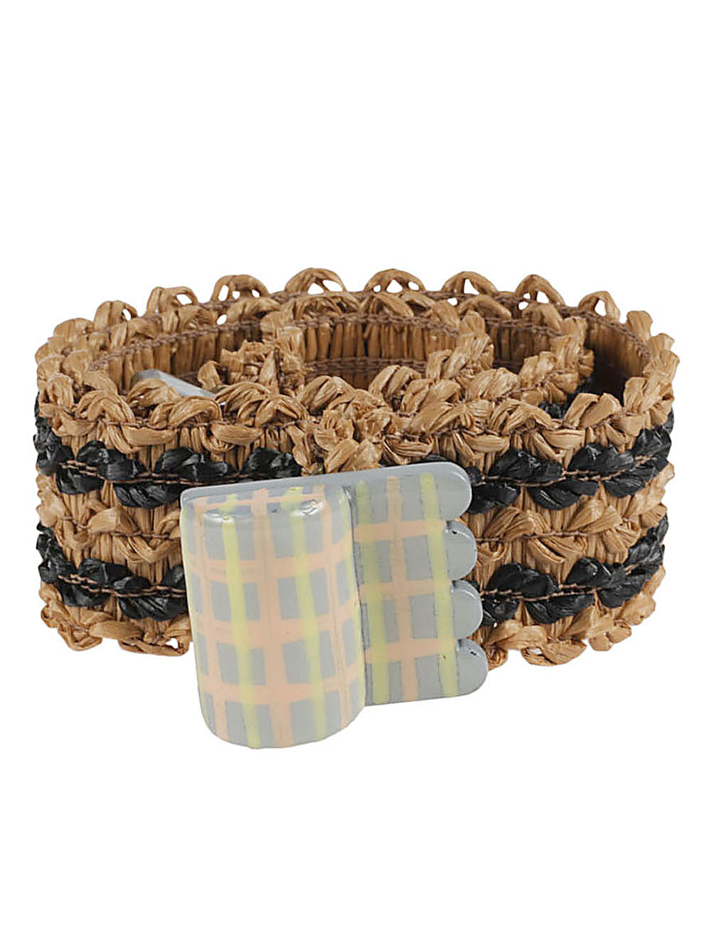 Exquisite J Striped raffia belt - view 2