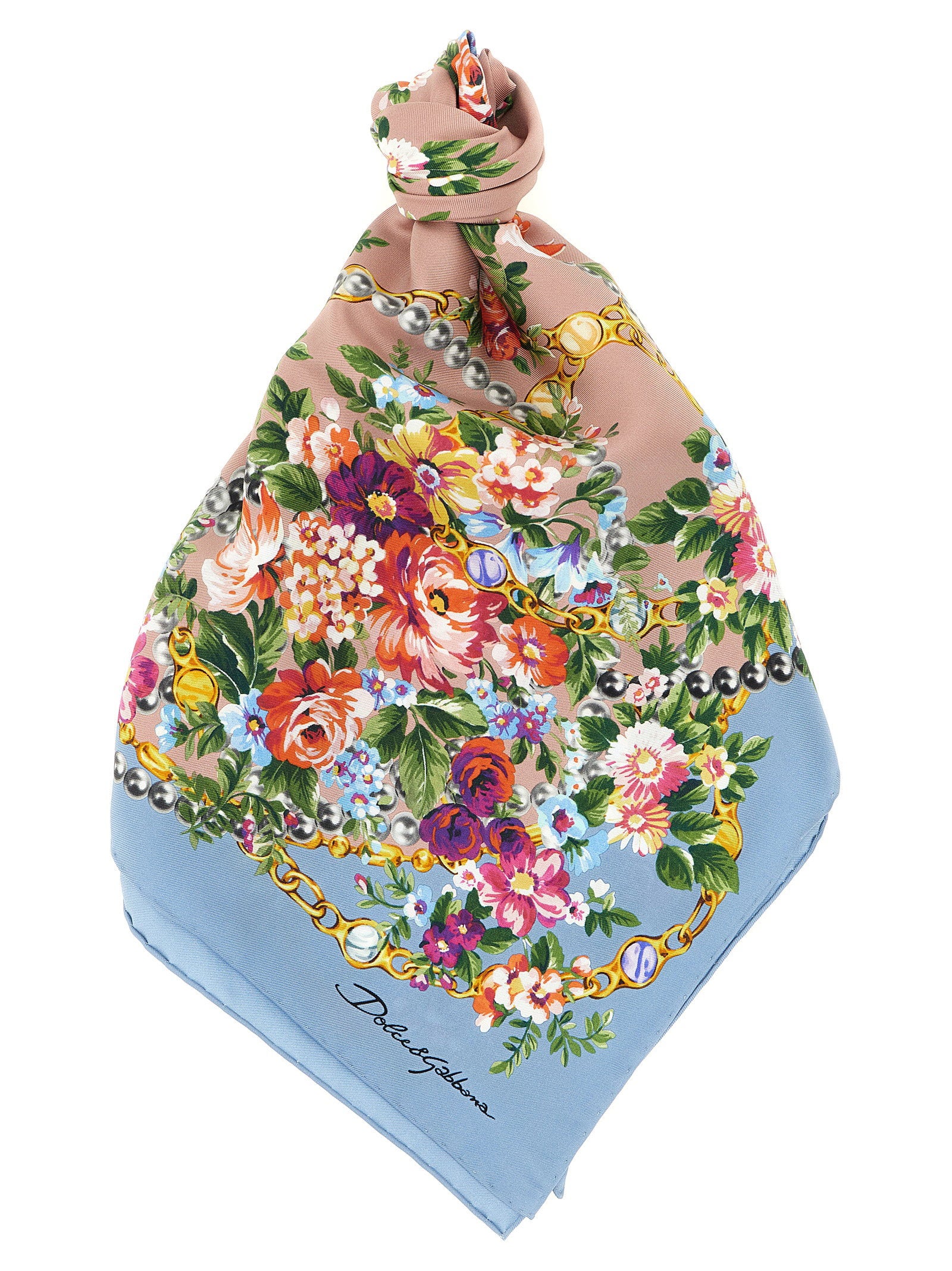 Dolce & Gabbana Mazzolini Di Fiori Scarf – 100% silk