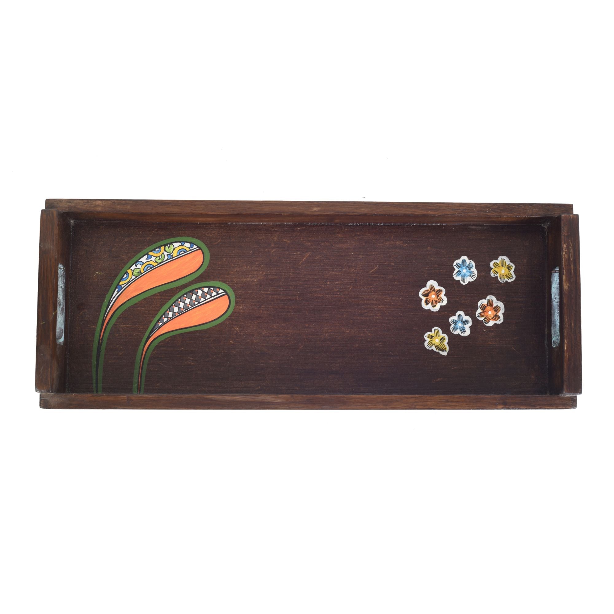ART CREATIONS BY SUMAN SONTHALIA Brown - Blooming Leaves Serving Tray - view 5