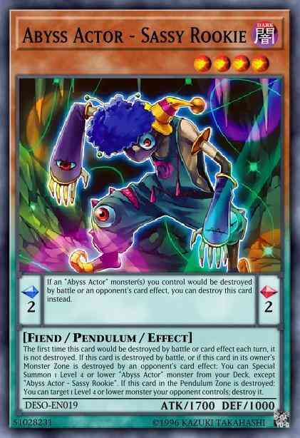 Yu-Gi-Oh! Abyss Actor - Sassy Rookie - DESO-EN019 - Super Rare - 1st Edition