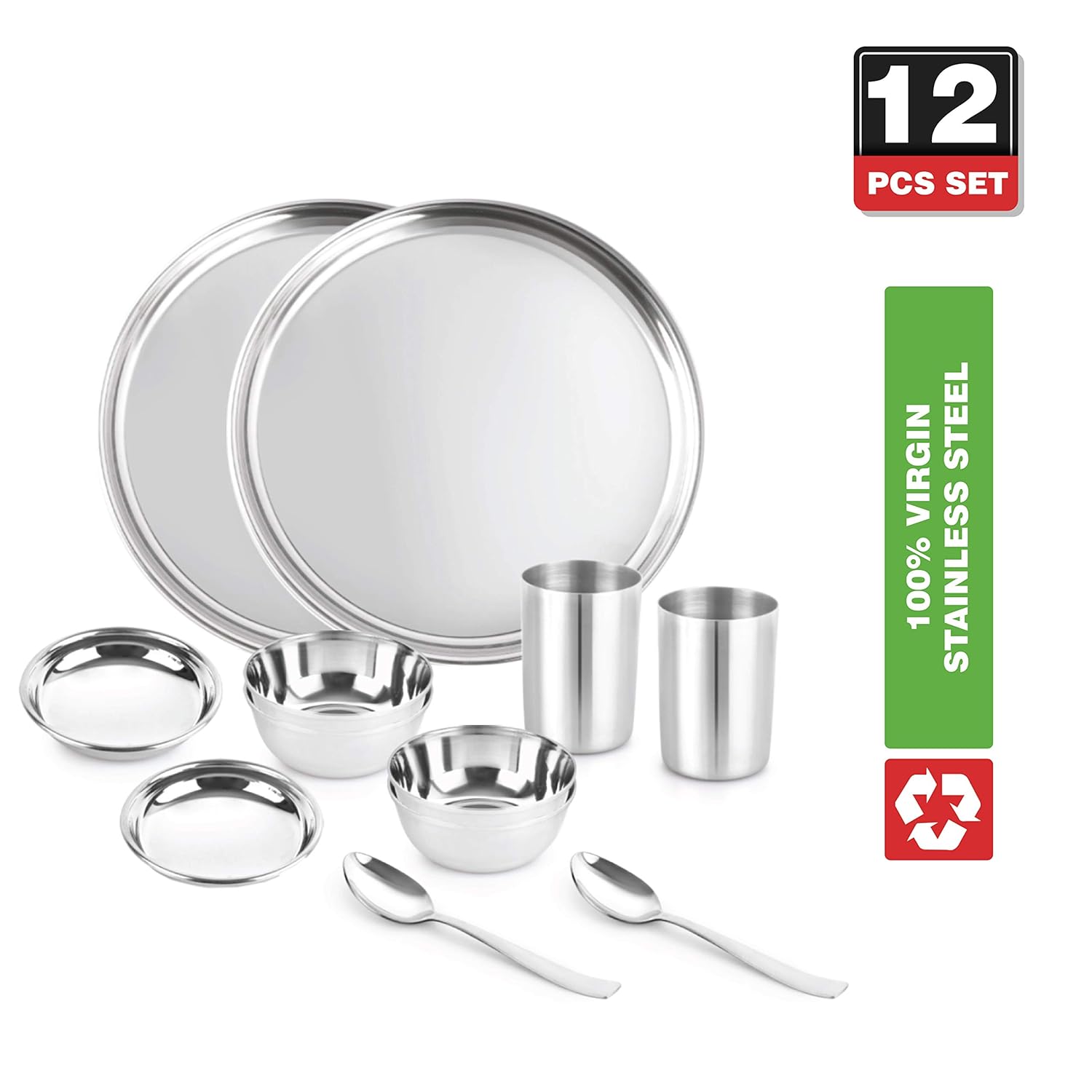 Cello Steelox 12 Pieces Stainless Steel Dinner Set for Family of 2 - view 6