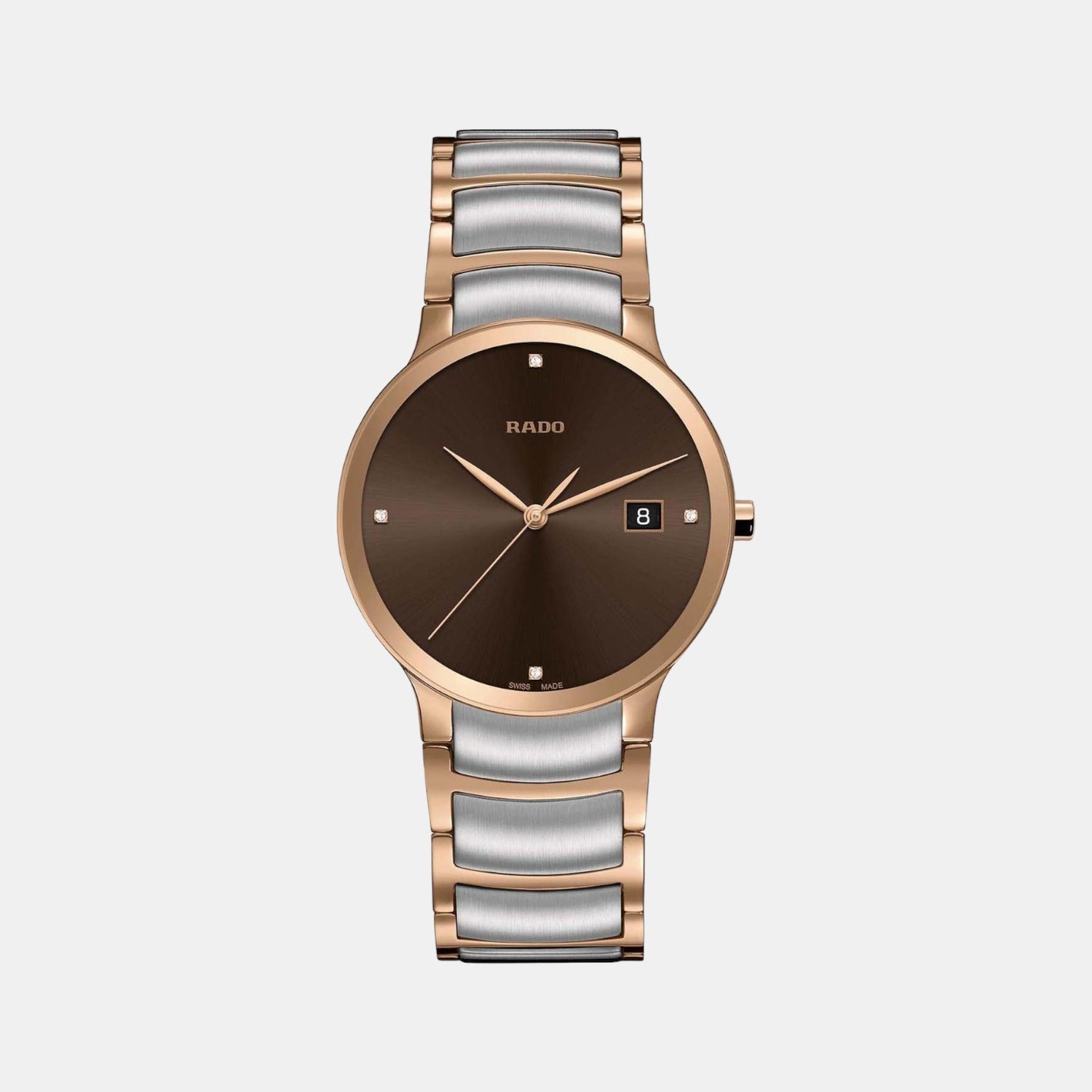 Rado Centrix Unisex Quartz Brown Dial Analog Stainless Steel Watch R30554743