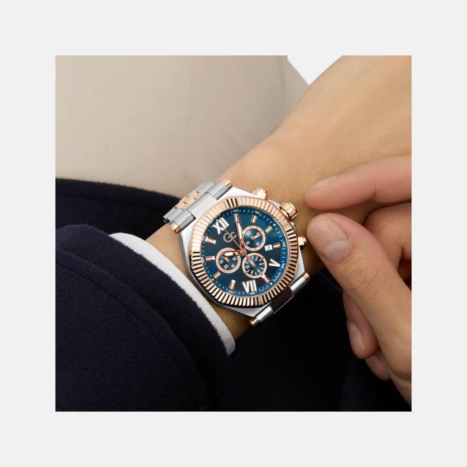 Gc Atlas Men Quartz Blue Dial Chronograph Stainless Steel Watch Z66002G7 - view 6