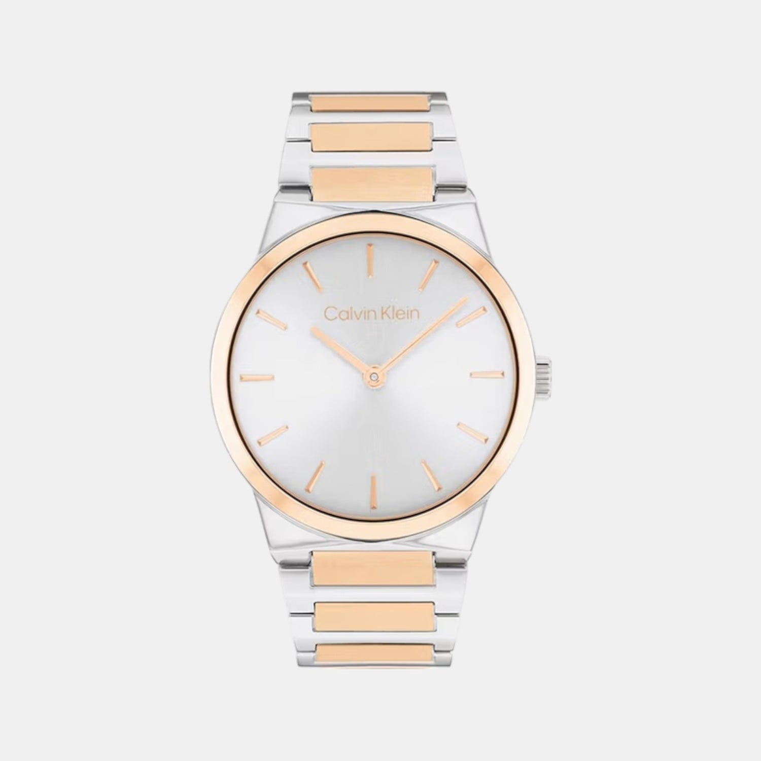 Calvin Klein Ck Linear Elegance Women Quartz Silver & White Dial Analog Stainless Steel Watch 25100083