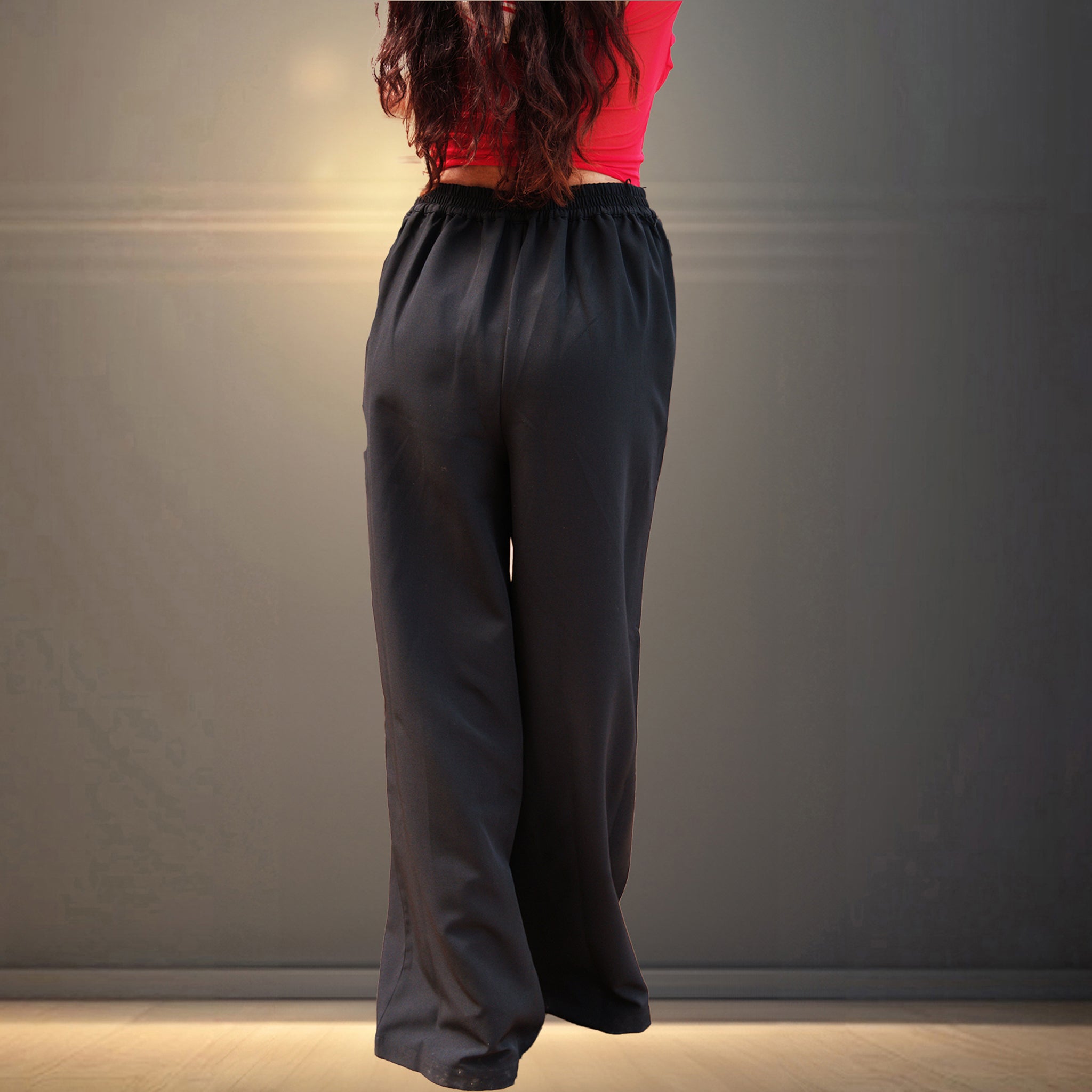 IZF Pleated Korean Baggy Pants for Women - Black - view 3