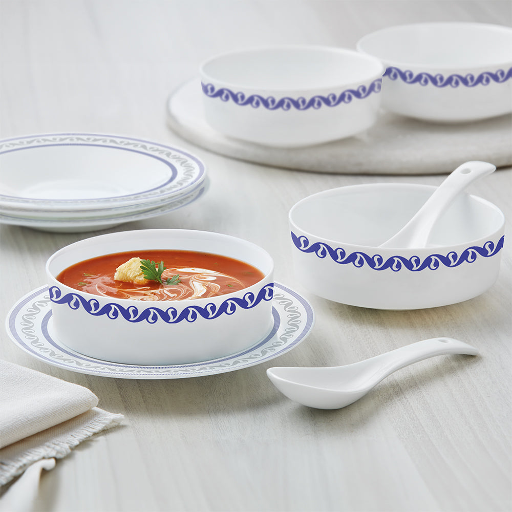 My Borosil Larah by Borosil Jazzblue Soup Bowl w Saucer Set