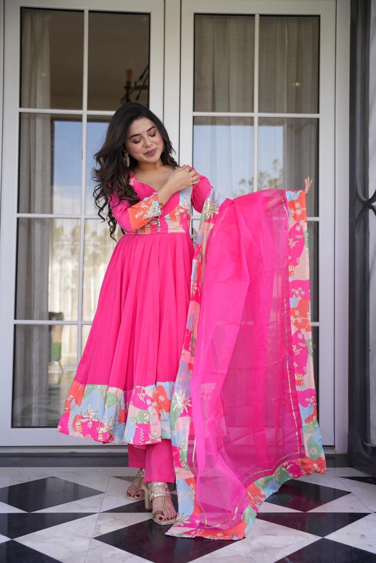 Idaho-o Pink Poppy Crepe Suit Set
