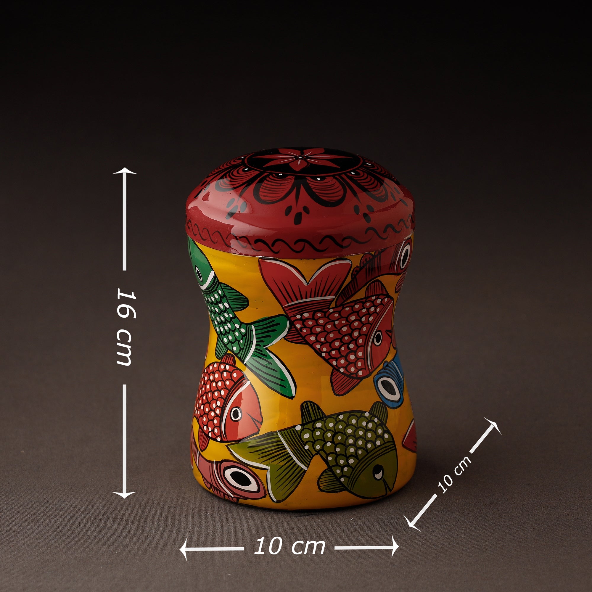 AAYAAS Bengal Patua Handpainted Stainless Steel Multi Utility Container - view 4
