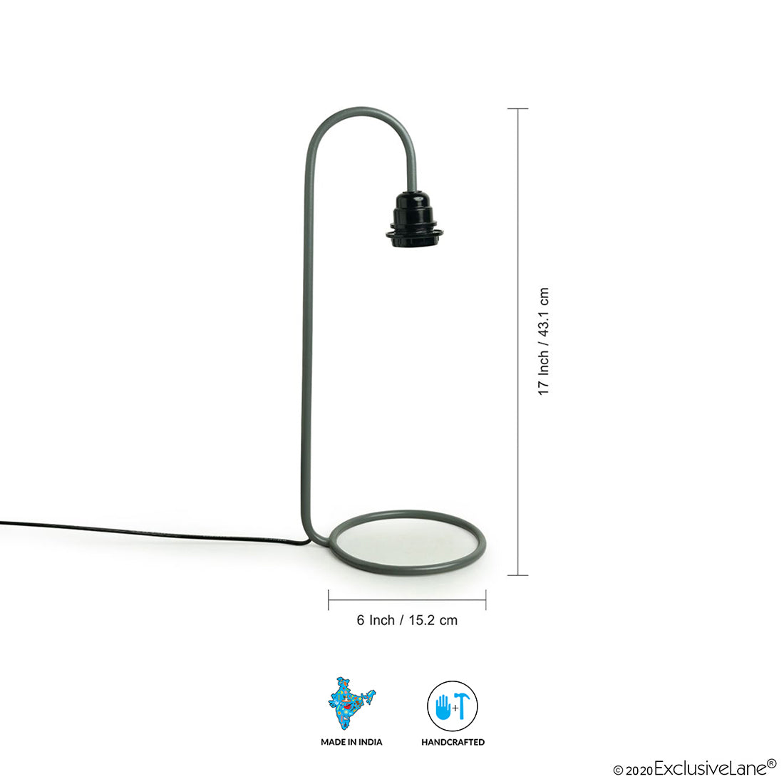 EXCLUSIVELANE 'White Coiled' Handcrafted Arched Table Lamp In Iron (17 Inch) - view 8
