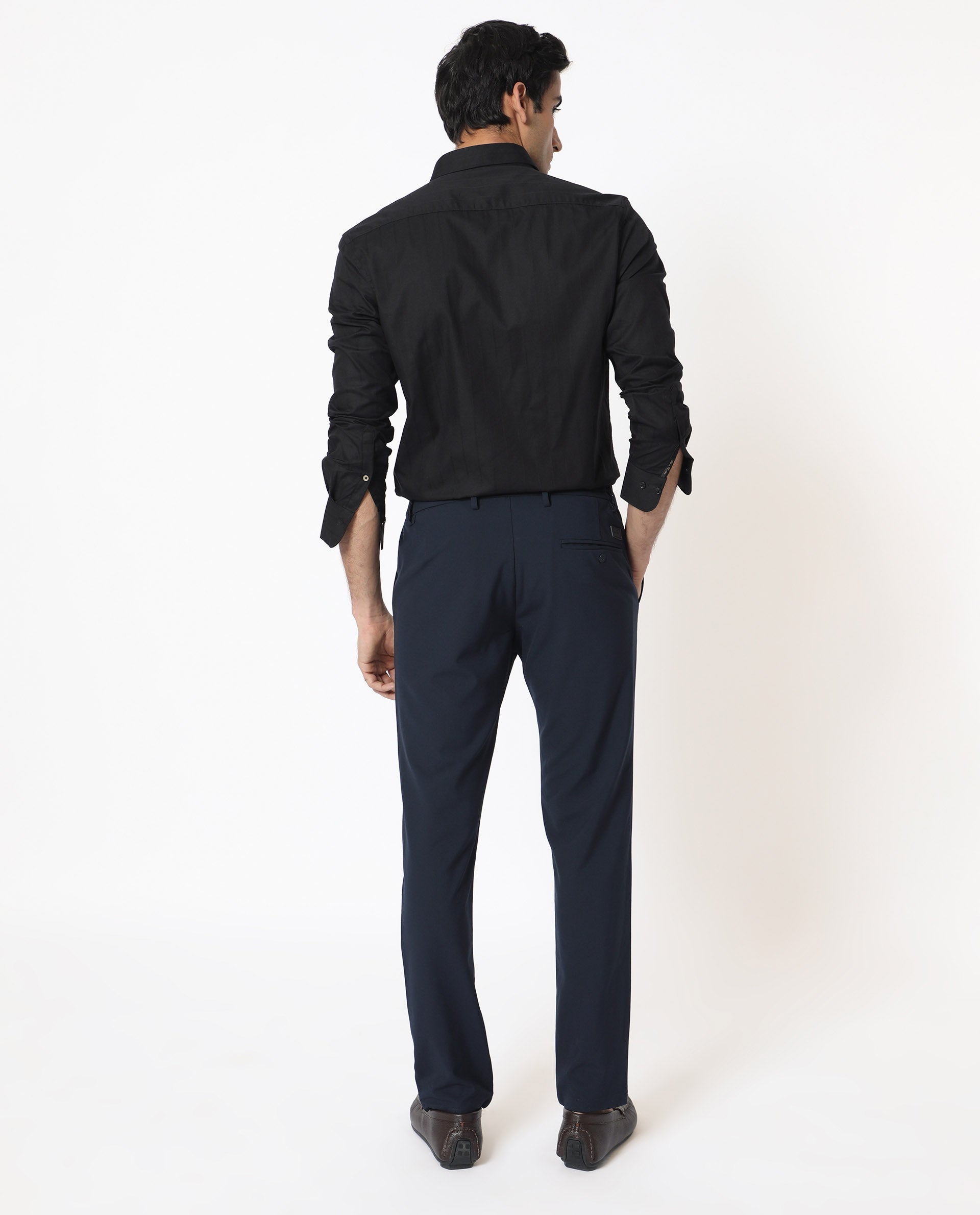 Rare Rabbit Men's Gazan Black Shirt Cotton Fabric Full Sleeves Slim Fit - view 12