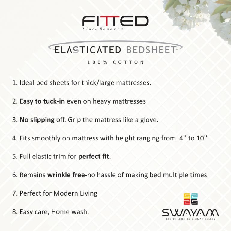 Swayam India Delight Spark Swayam Zinnia Fitted Bed Sheet- 1992 - view 2