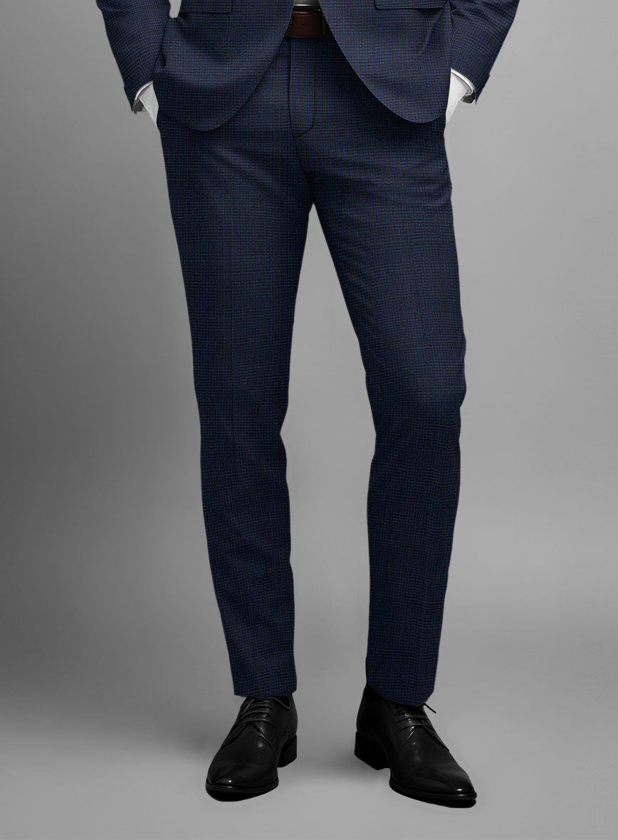 StudioSuits Napolean Alda Gingham Blue Wool Pants - view 2