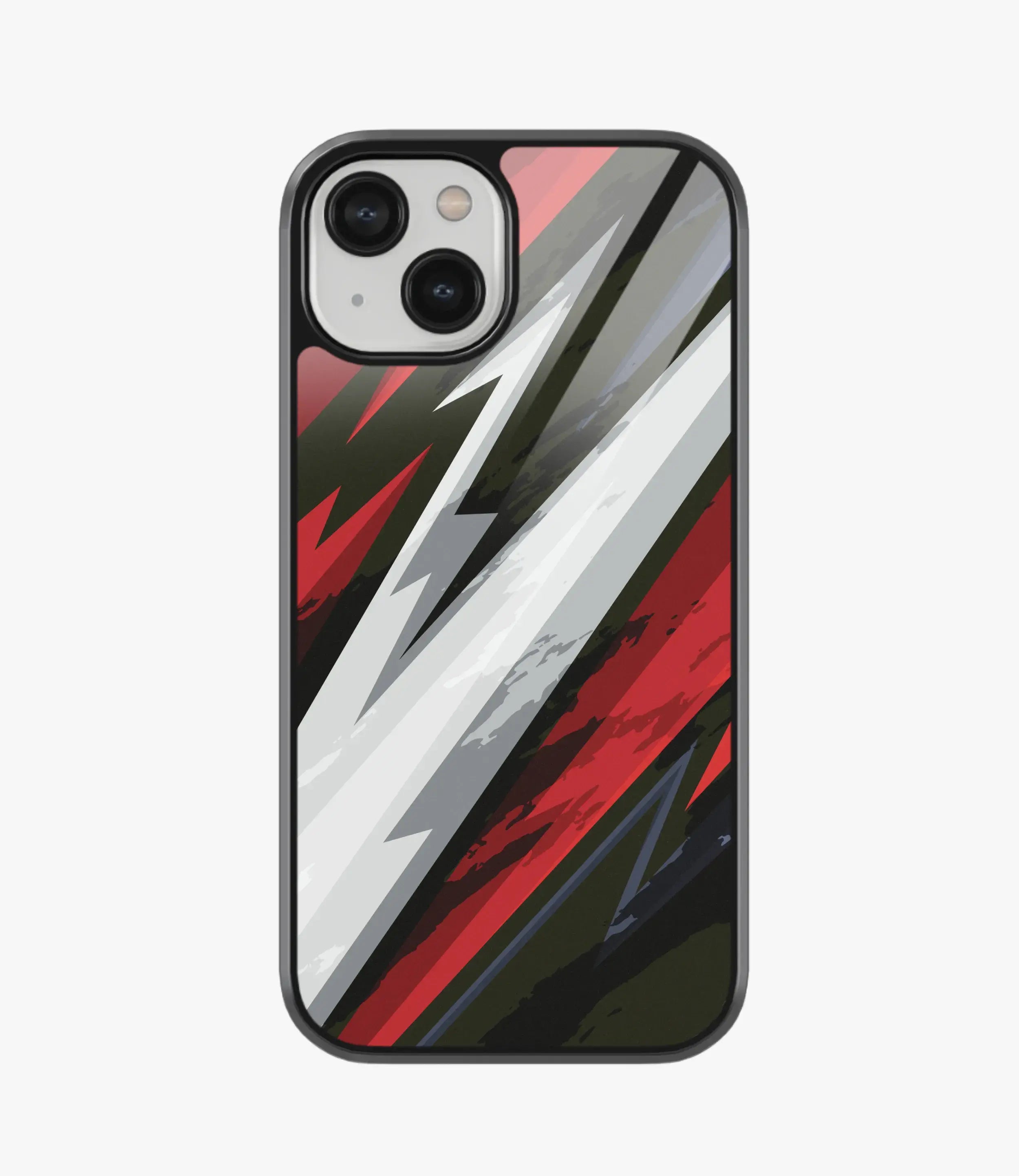 The Case Company Abstract Red/Black Geometric Pattern Glass Case