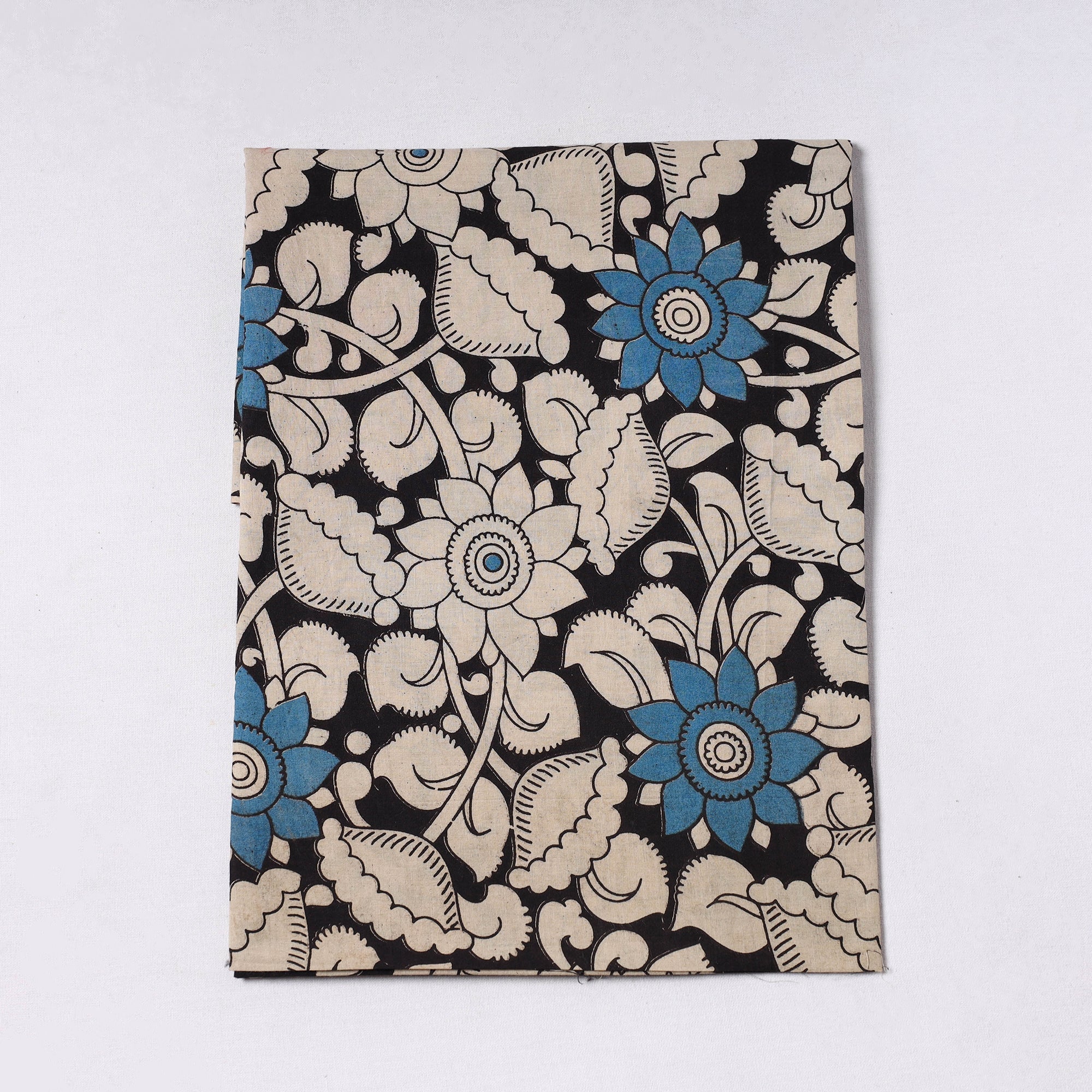 SOUTH KARGHA Black - Kalamkari Printed Cotton Precut Fabric (1 meter) 06