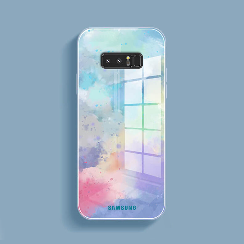 Million Cases Galaxy Note 8 Watercolor Splatter Glass Back Case