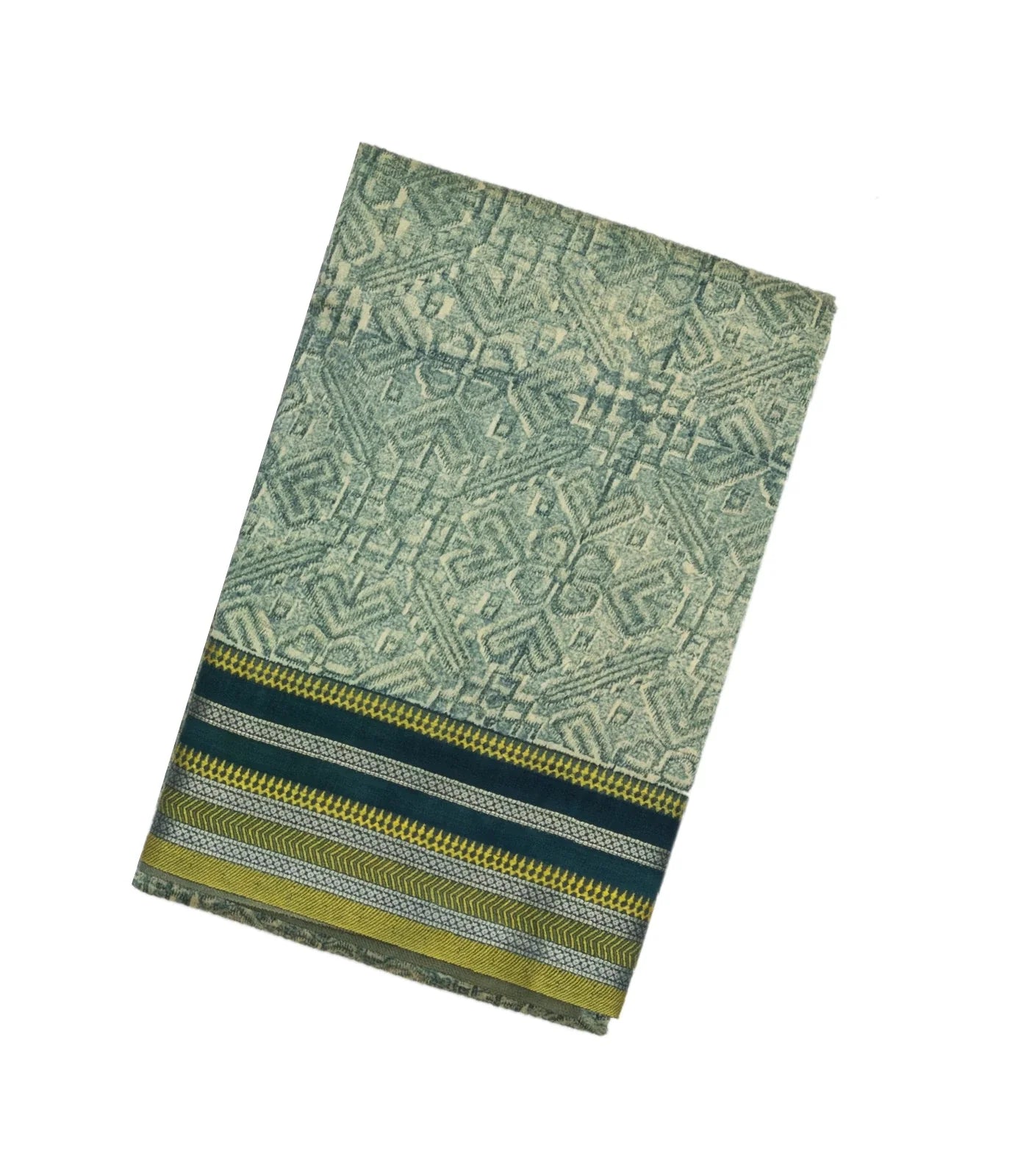 RmKV Shadow Green Handloom Chanderi Cotton Saree With Printed Floral Motif
