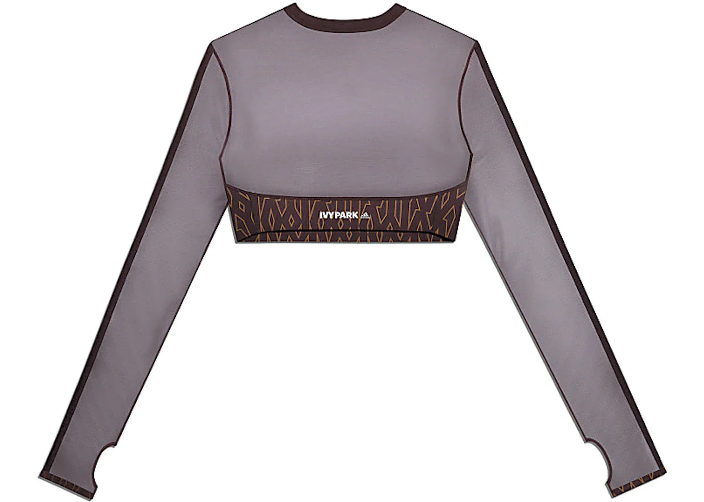 adidas Ivy Park Monogram Crop Top Wild Brown/Night Red - view 2