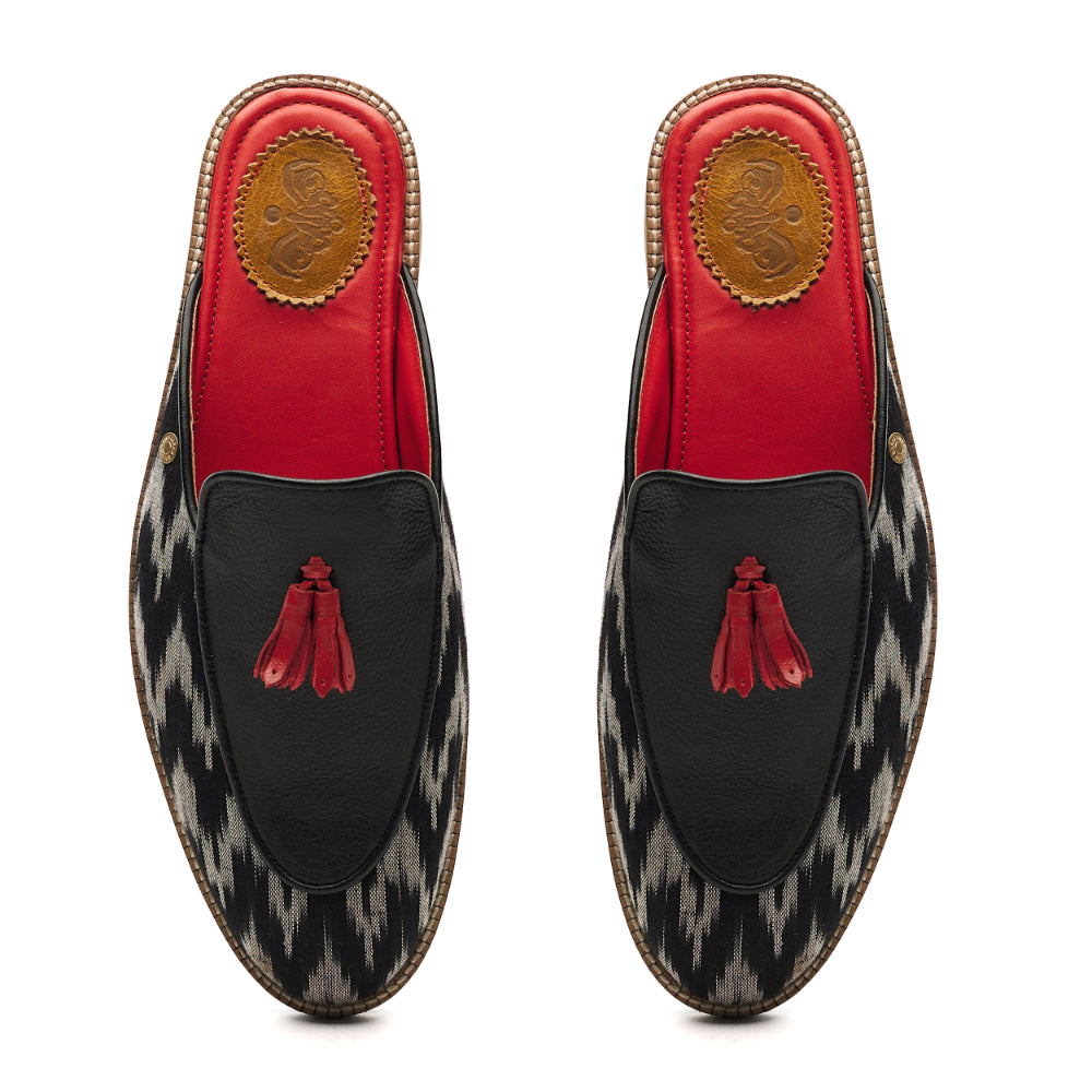 Banjaaran India Ikat Mules Men – Coal - view 2