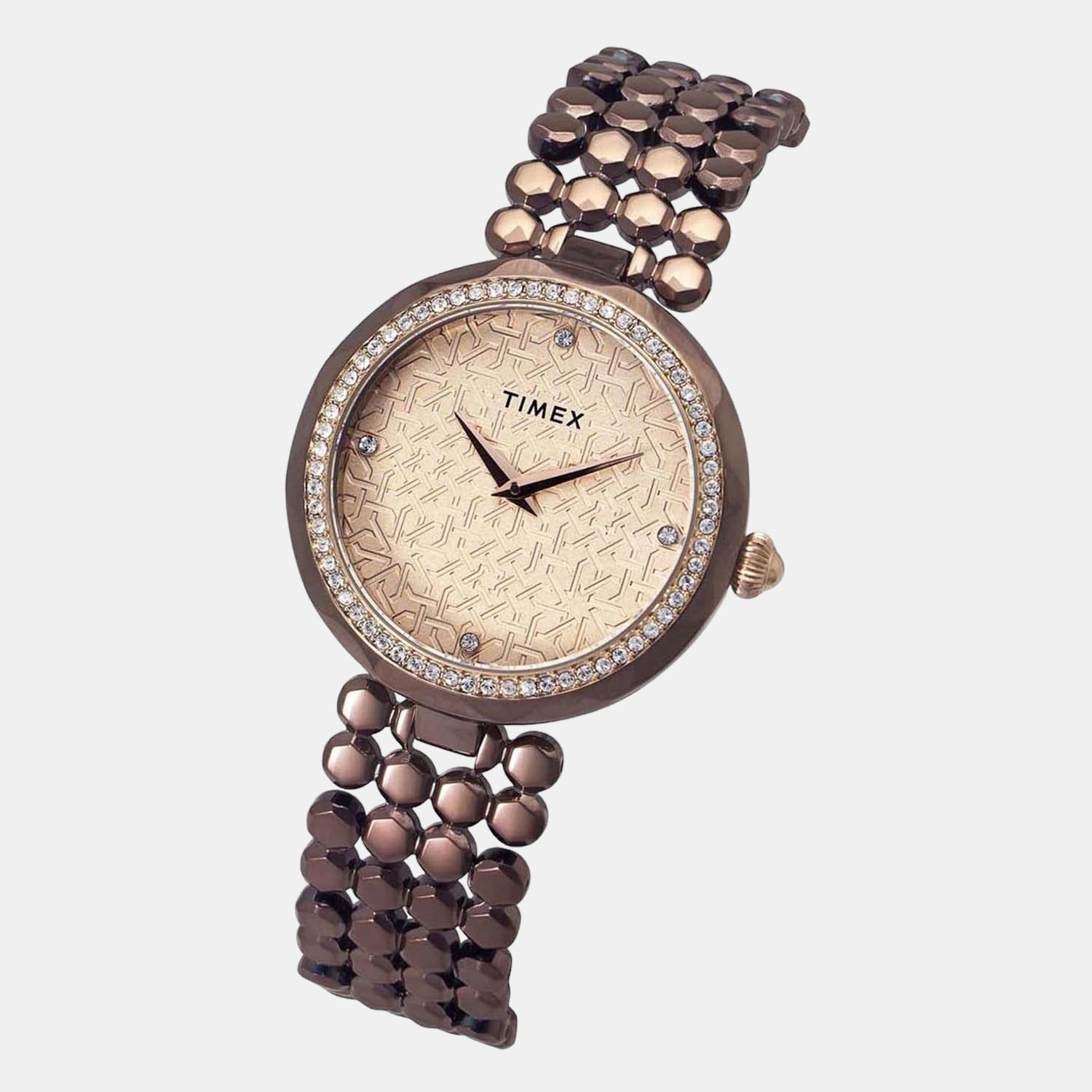 Timex Fria Women Quartz Rose Gold Dial Analog Stainless Steel Watch TWEL13908 - view 5