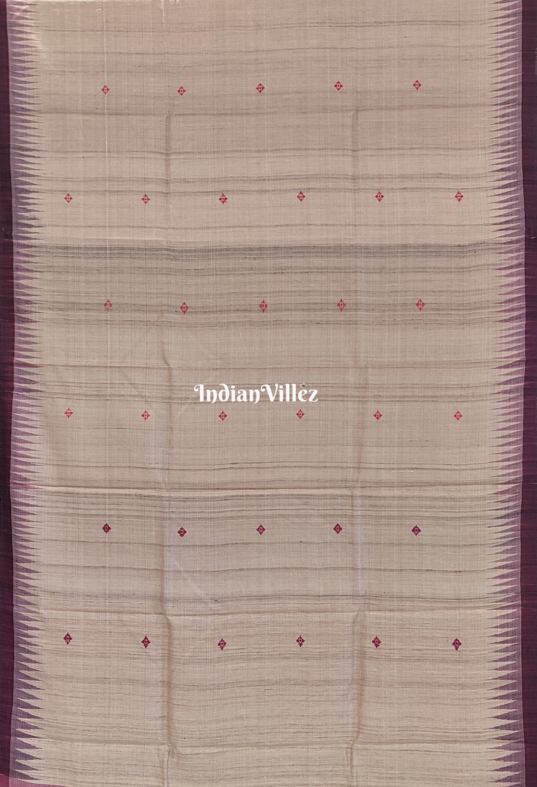 IndianVillèz Chandan Color Gopalpur Tussar Silk Saree with Lotus Anchal - view 2