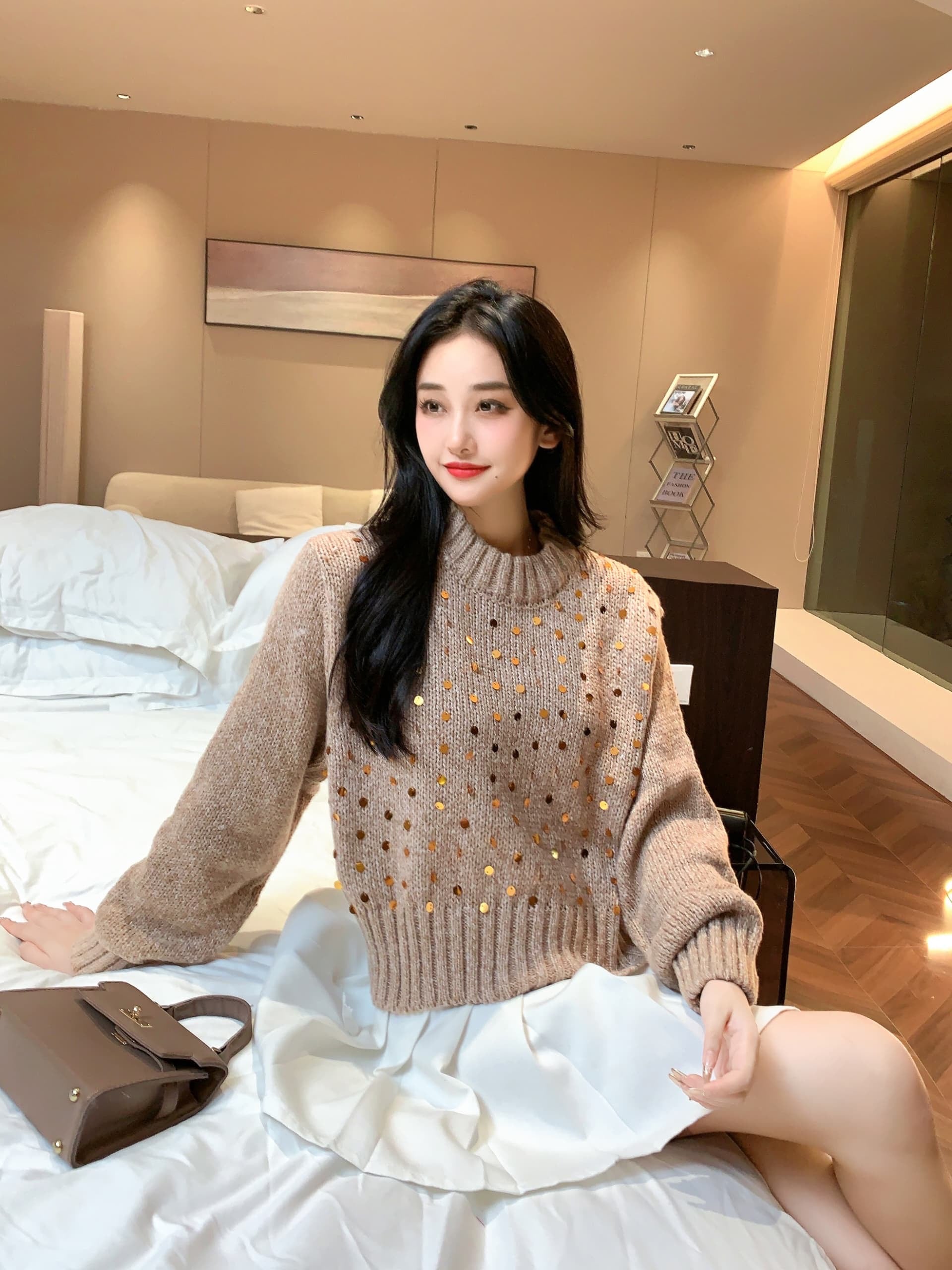 Alamode By Akanksha Adele Statement Woolen Sweater with Sequin Detail - view 6
