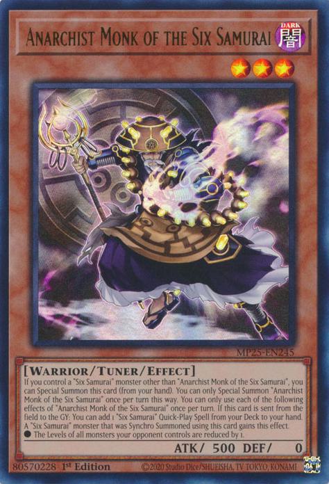 Yu-Gi-Oh! Anarchist Monk of the Six Samurai - MP25-EN245 - Ultra Rare - 1st Edition