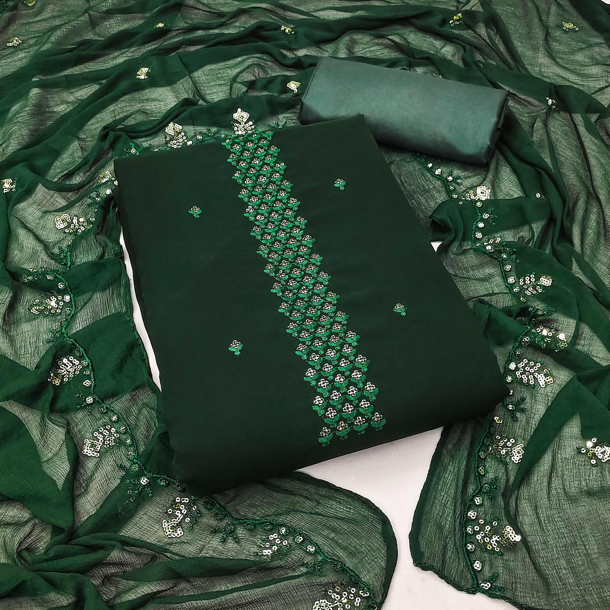 Green dress materials (unstitched) – BlackTree green-floral-sequins-embroidered-georgette-dress-material-10