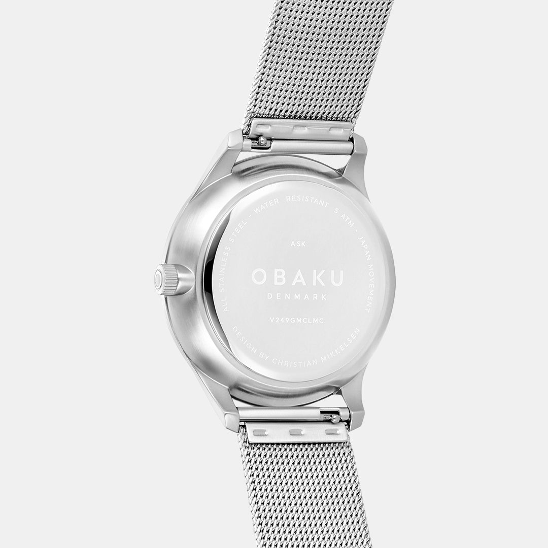 Obaku Ask Cyan Men Quartz Blue Dial Analog Stainless Steel Watch V249GMCLMC - view 3