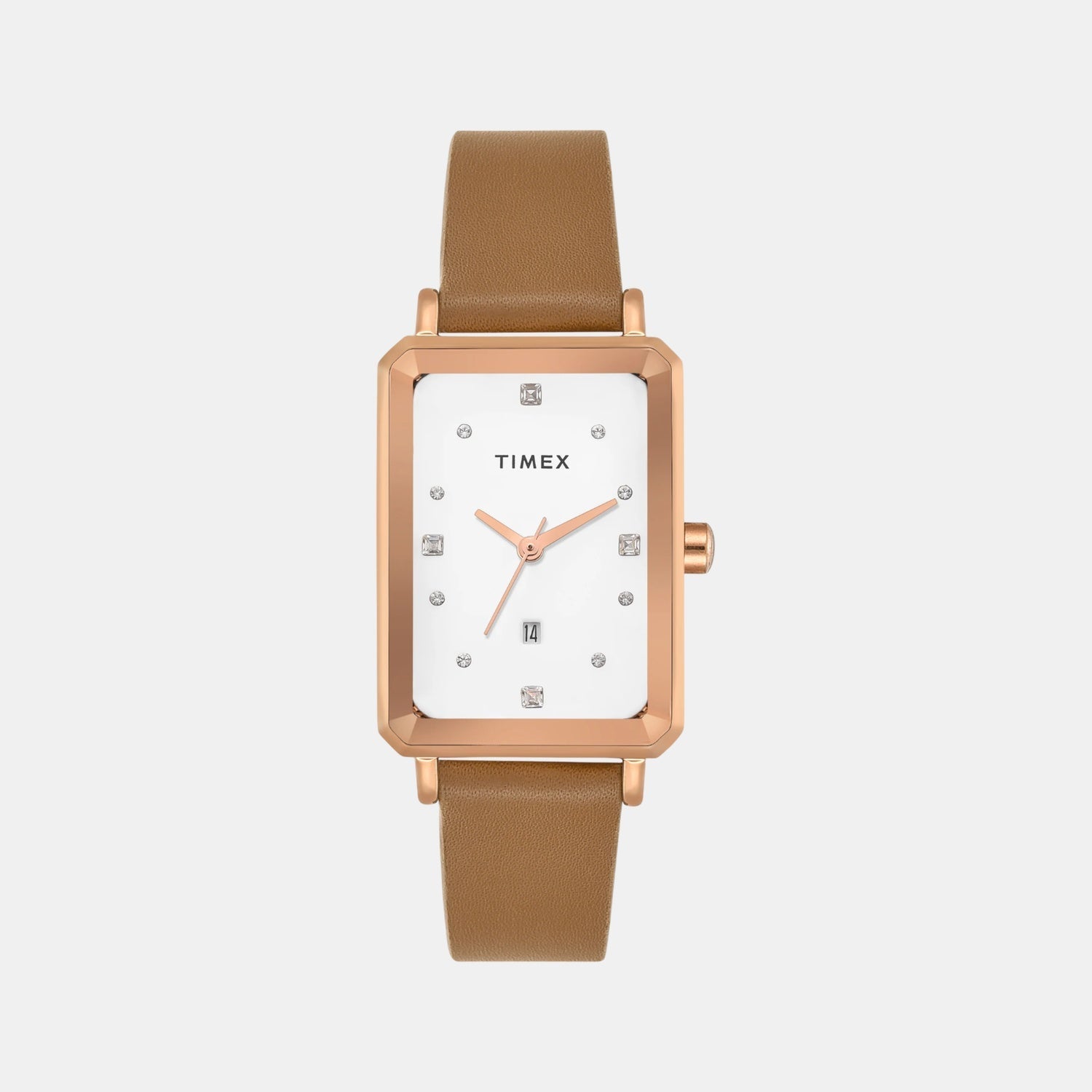 Timex Fashion Women Quartz White Dial Analog Leather Watch TWEL20800