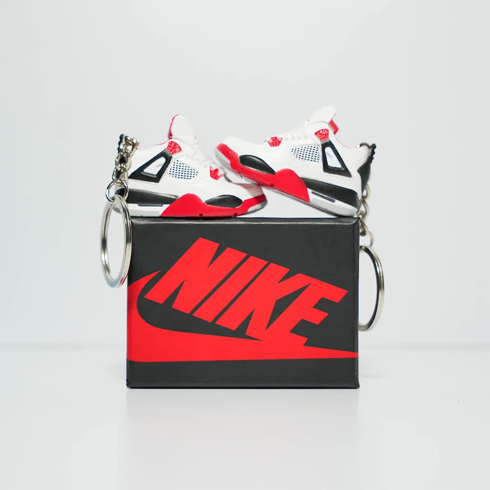 Kicks Machine 3D Sneaker Keychain With Box - AJ4 Fire Red