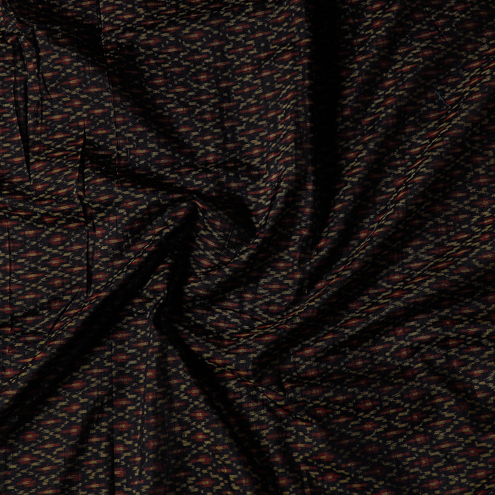 SOUTH KARGHA Black - Pochampally Ikat Weave Raw Silk Precut Fabric (1.3 meter) - view 2