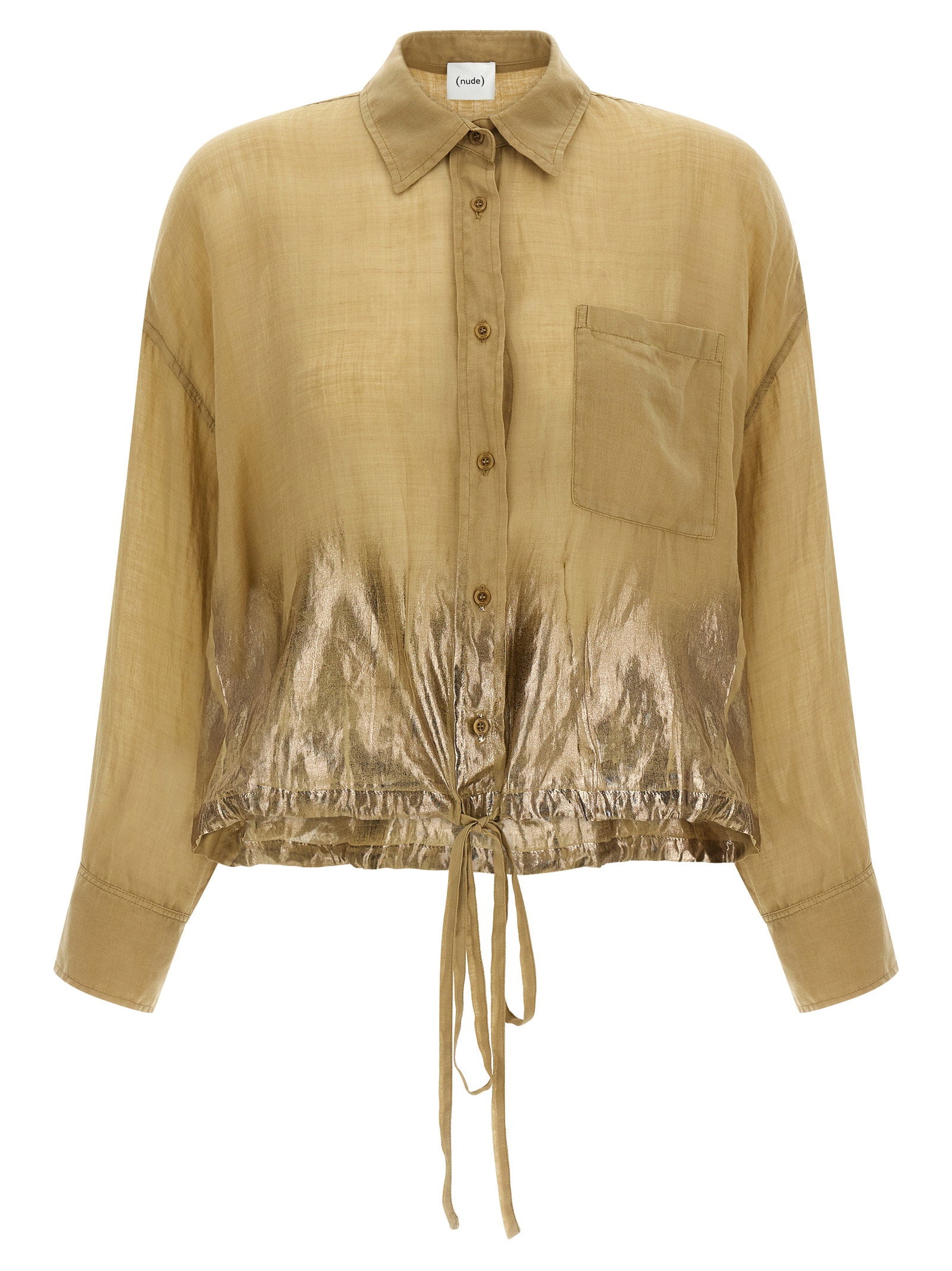 Nude Linen Blend Shirt – 55% tencel, 45% linen