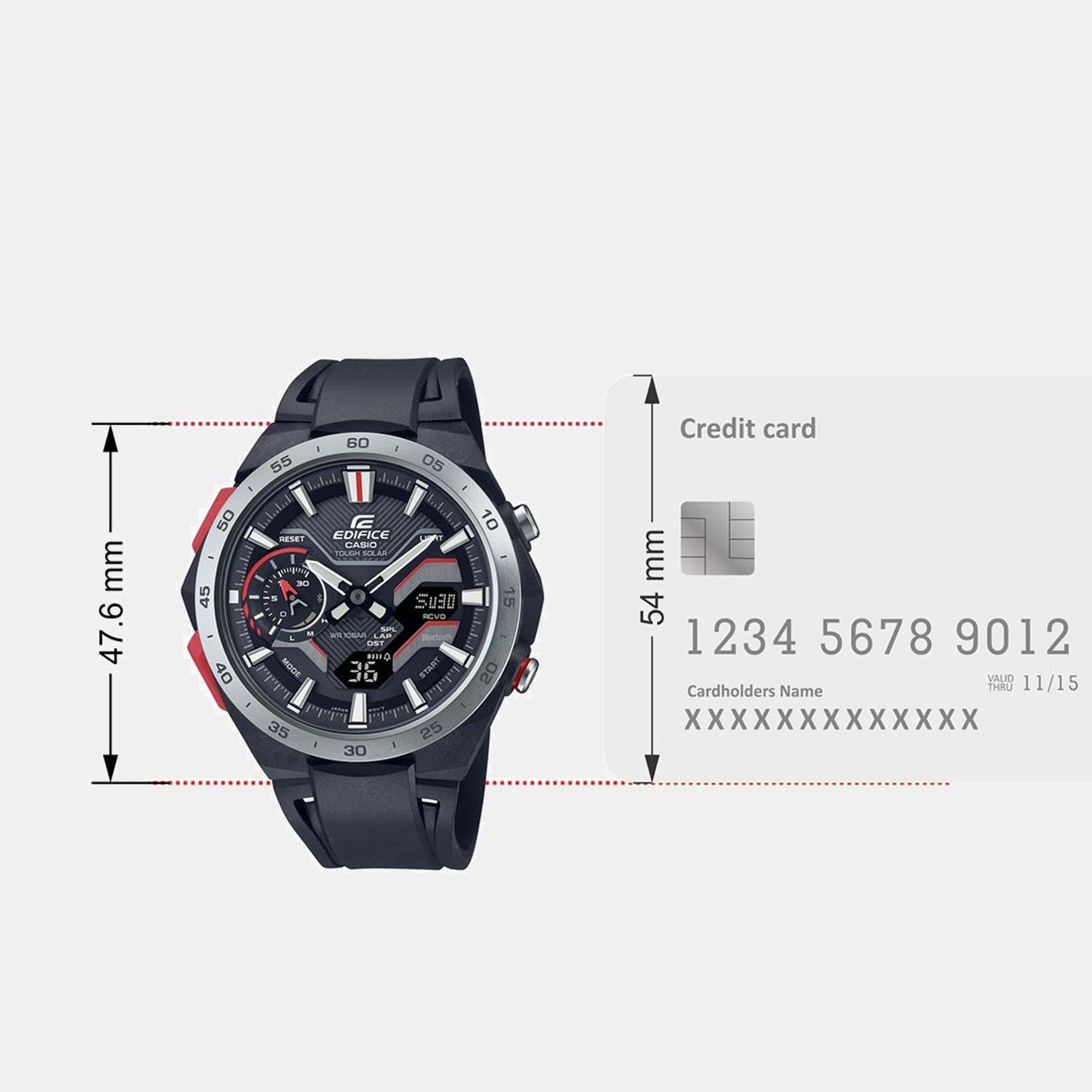 Casio Edifice Men Quartz Black Dial Analog-Digital Resin Watch ED591 - view 8