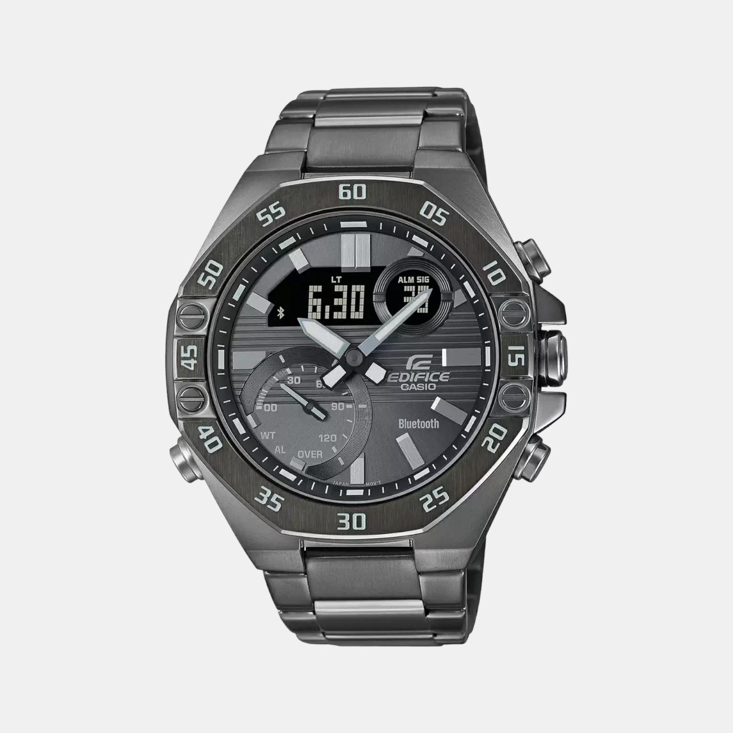 Casio Edifice Men Quartz Black Dial Analog-Digital Stainless Steel Watch ED525