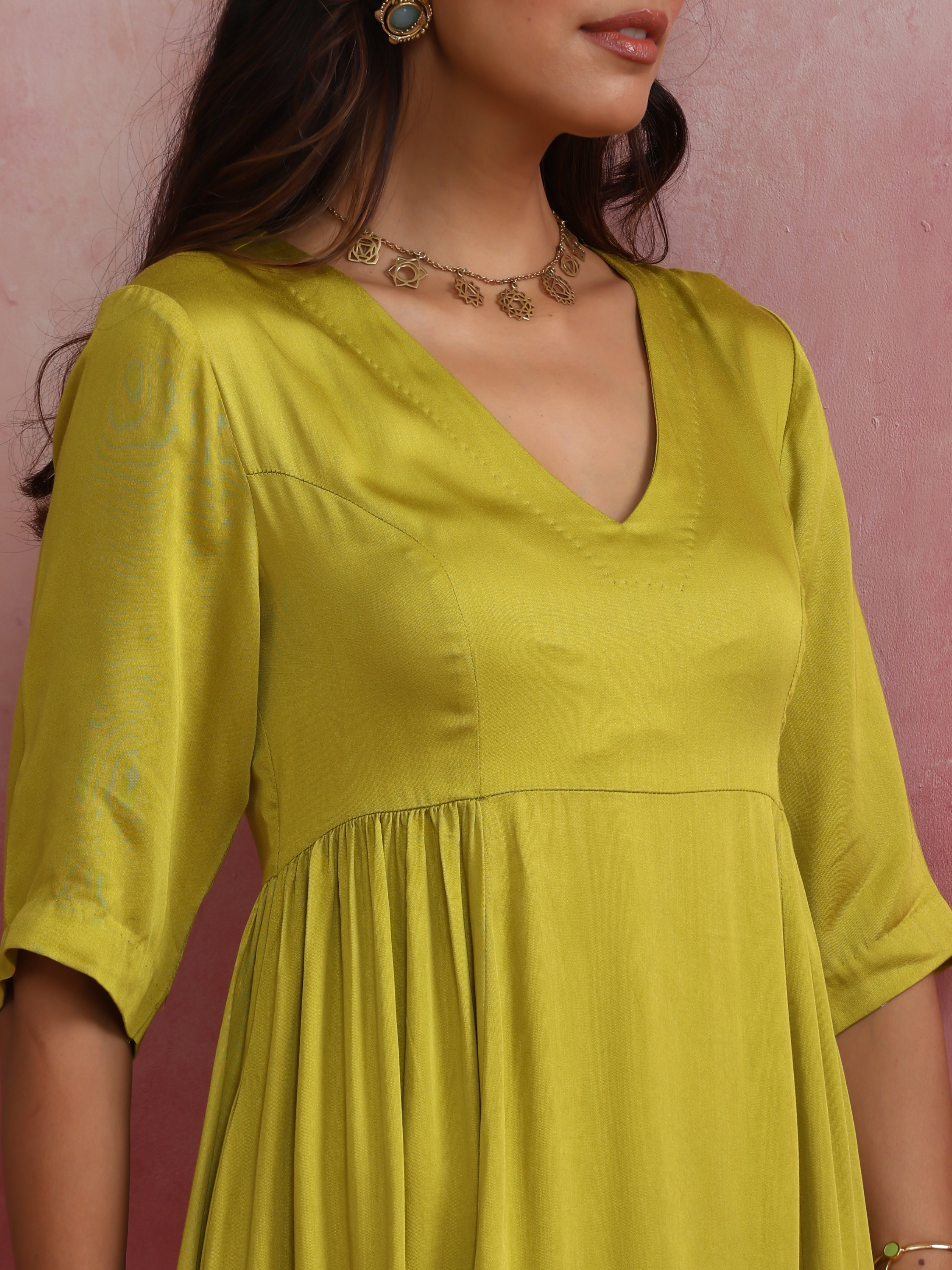 trueBrowns Modal Lime Green Dress - view 6