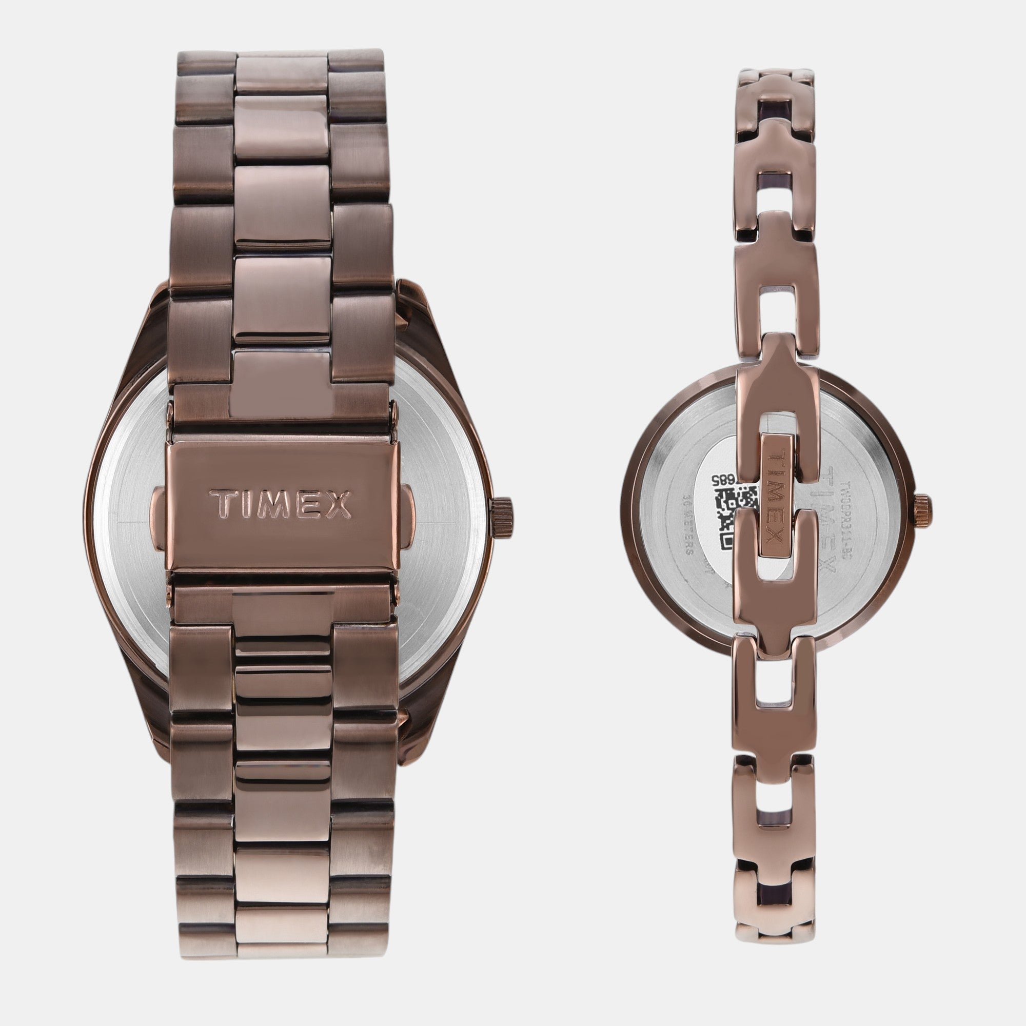 Timex Fashion Couple Quartz Brown Dial Analog Stainless Steel Watch TW00PR311 - view 6