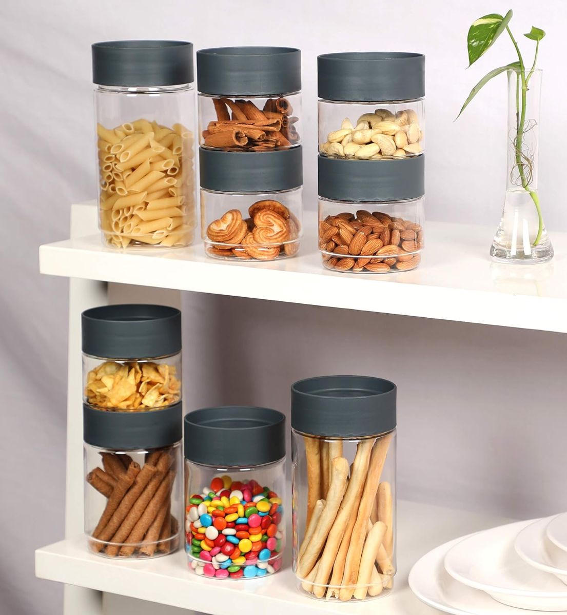 Cello Modustack PET Container, Set of 9, Assorted Size