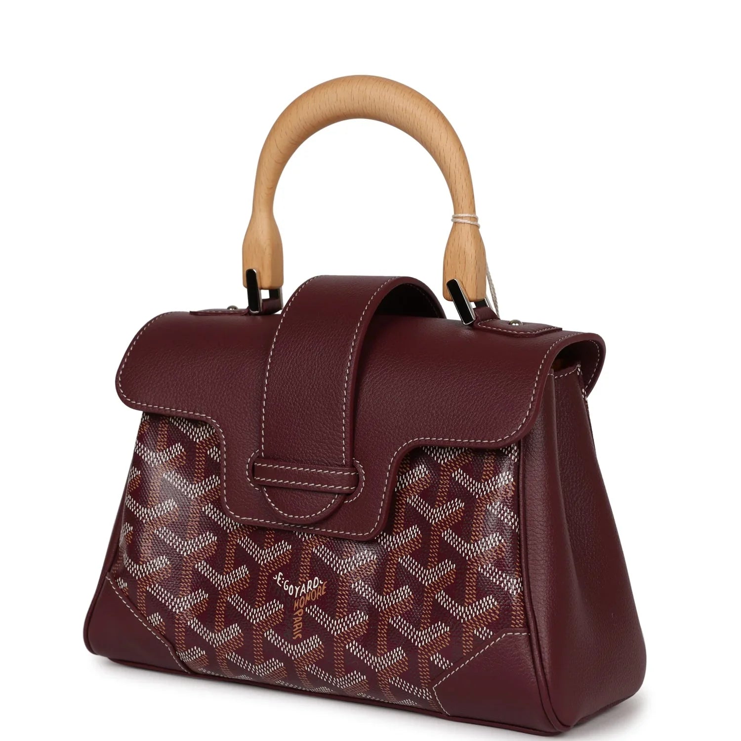 Cop Underdog Goyard Saigon Souple Mini Burgundy Goyardine Palladium Hardware - view 3