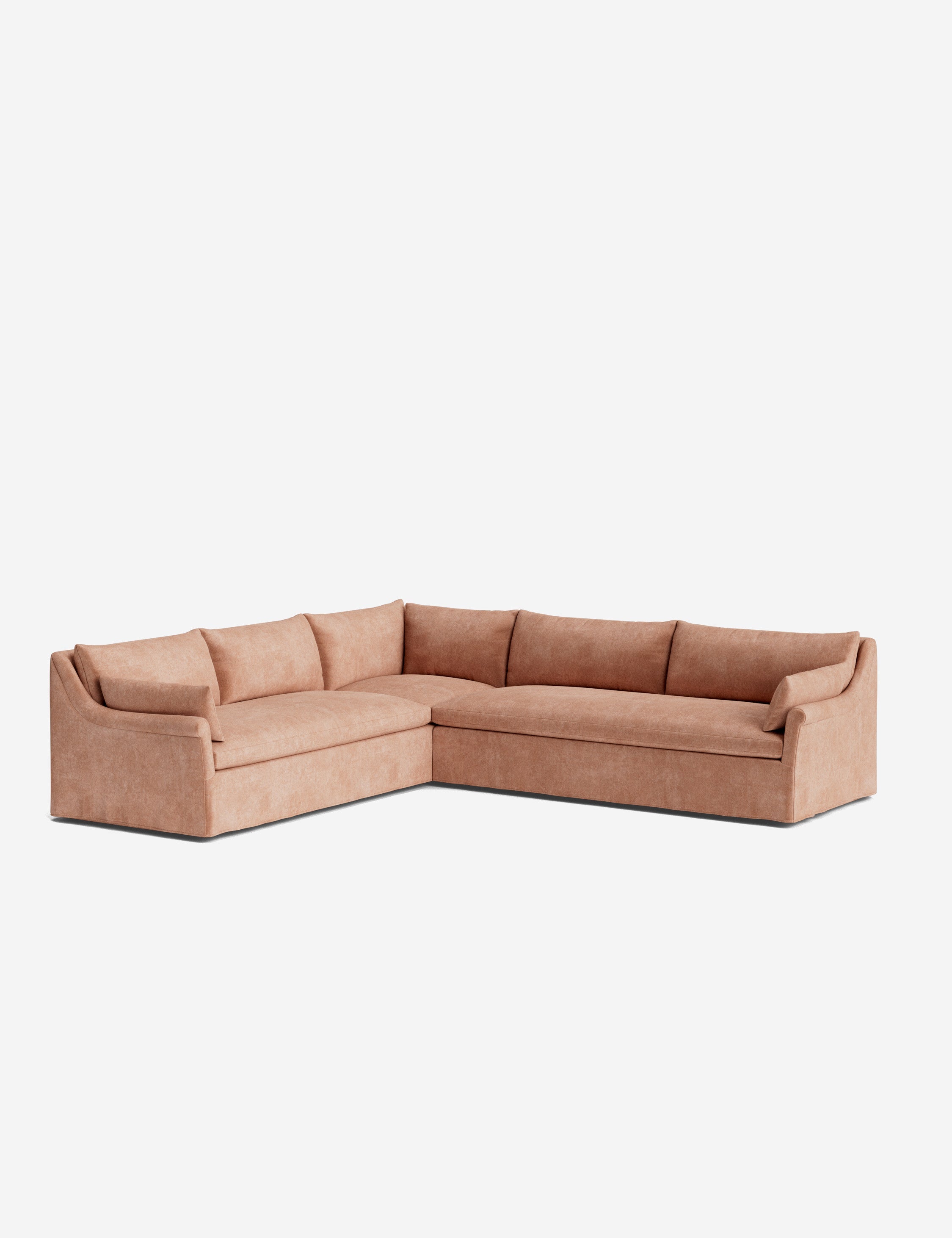 Lulu and Georgia Portola Rolled Arm Luxe Depth Slipcover Corner Sectional Sofa - view 2