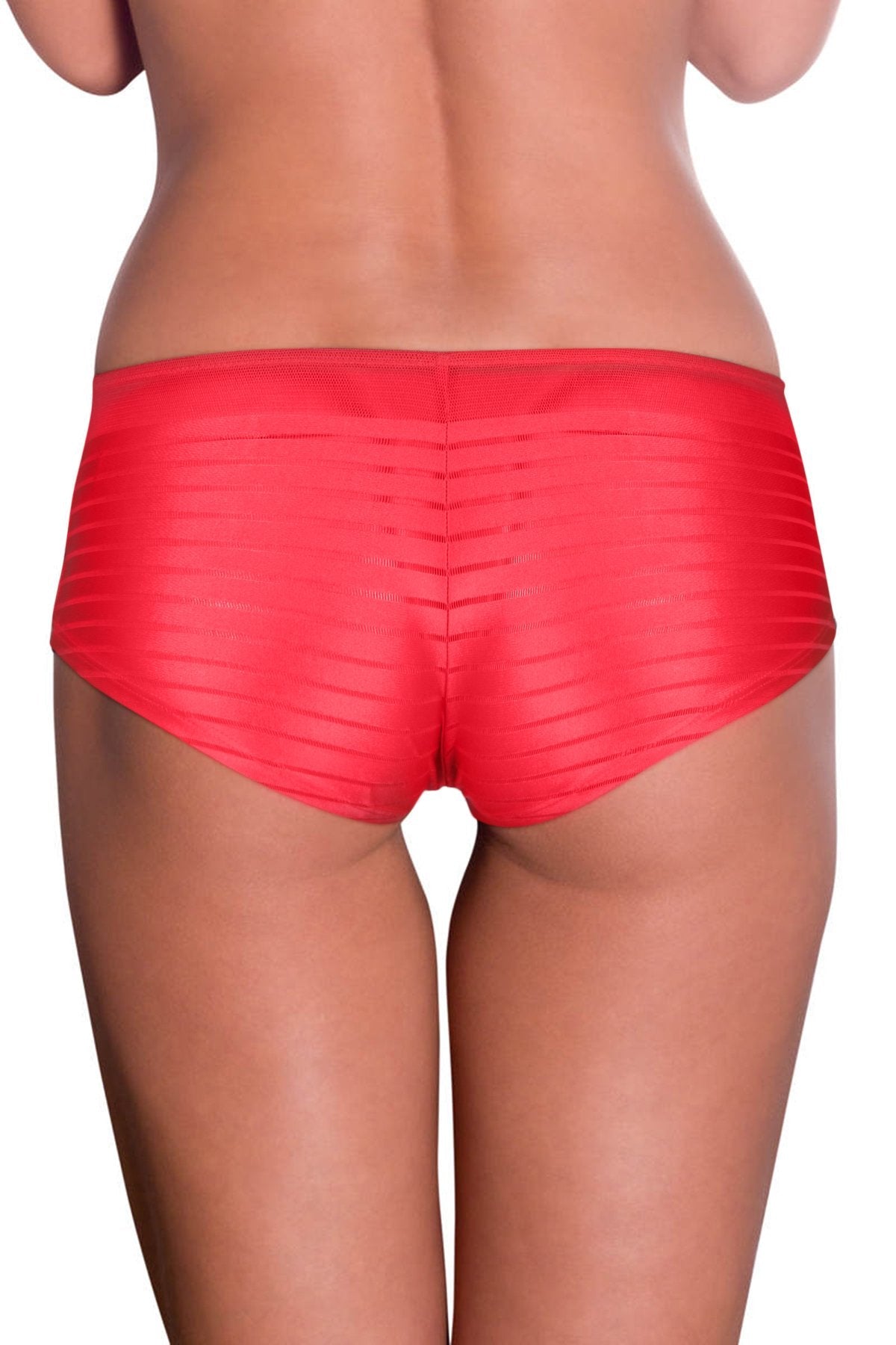 Amante Coral Sheer Stripes Boy Shorts - Coral - view 2