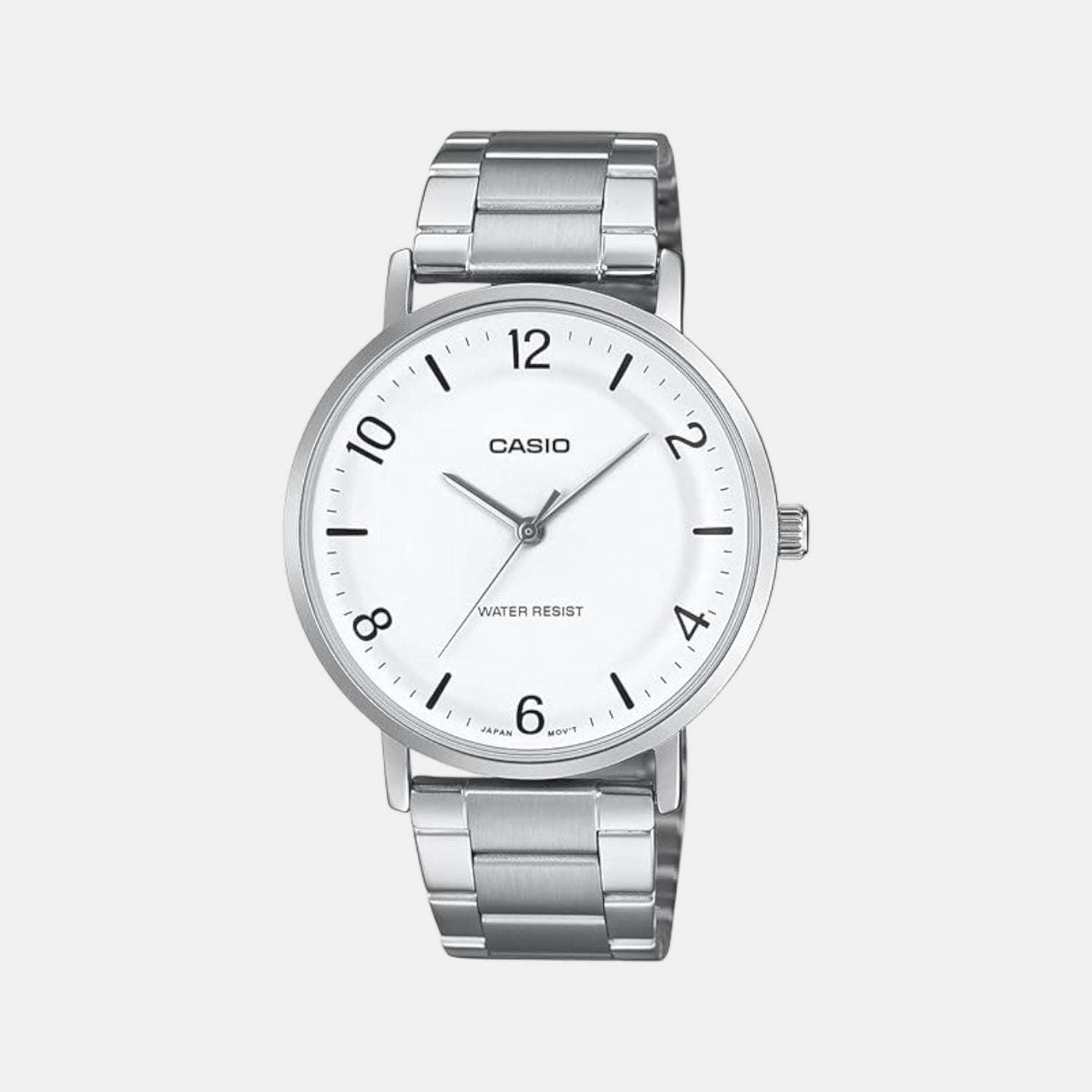 Casio Enticer Men Quartz White Dial Analog Stainless Steel Watch A2407