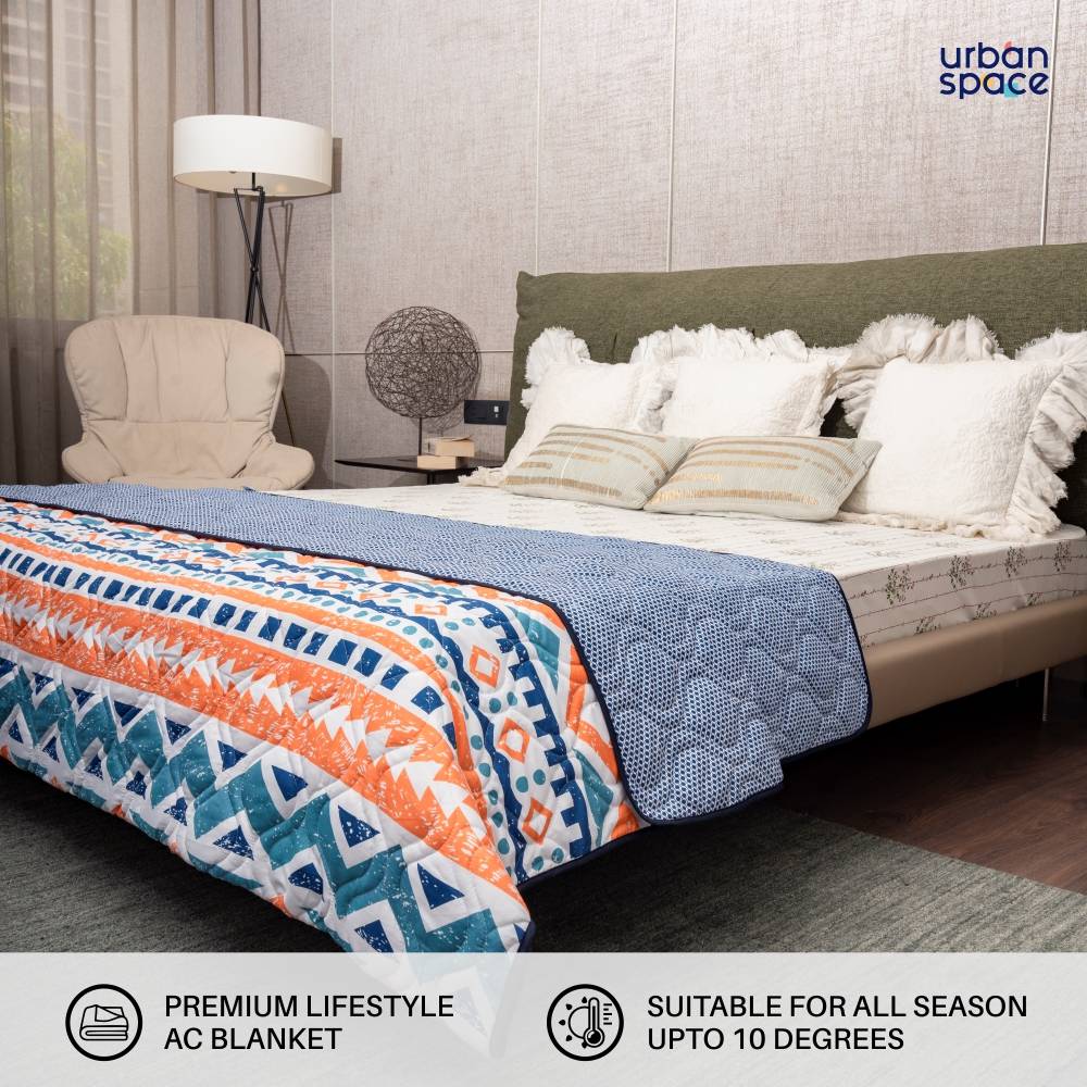 Urban Space -Home Furnishing Store Microfiber 120 GSM All Season AC Blanket / Dohar for bedroom - New York - Peach - view 2