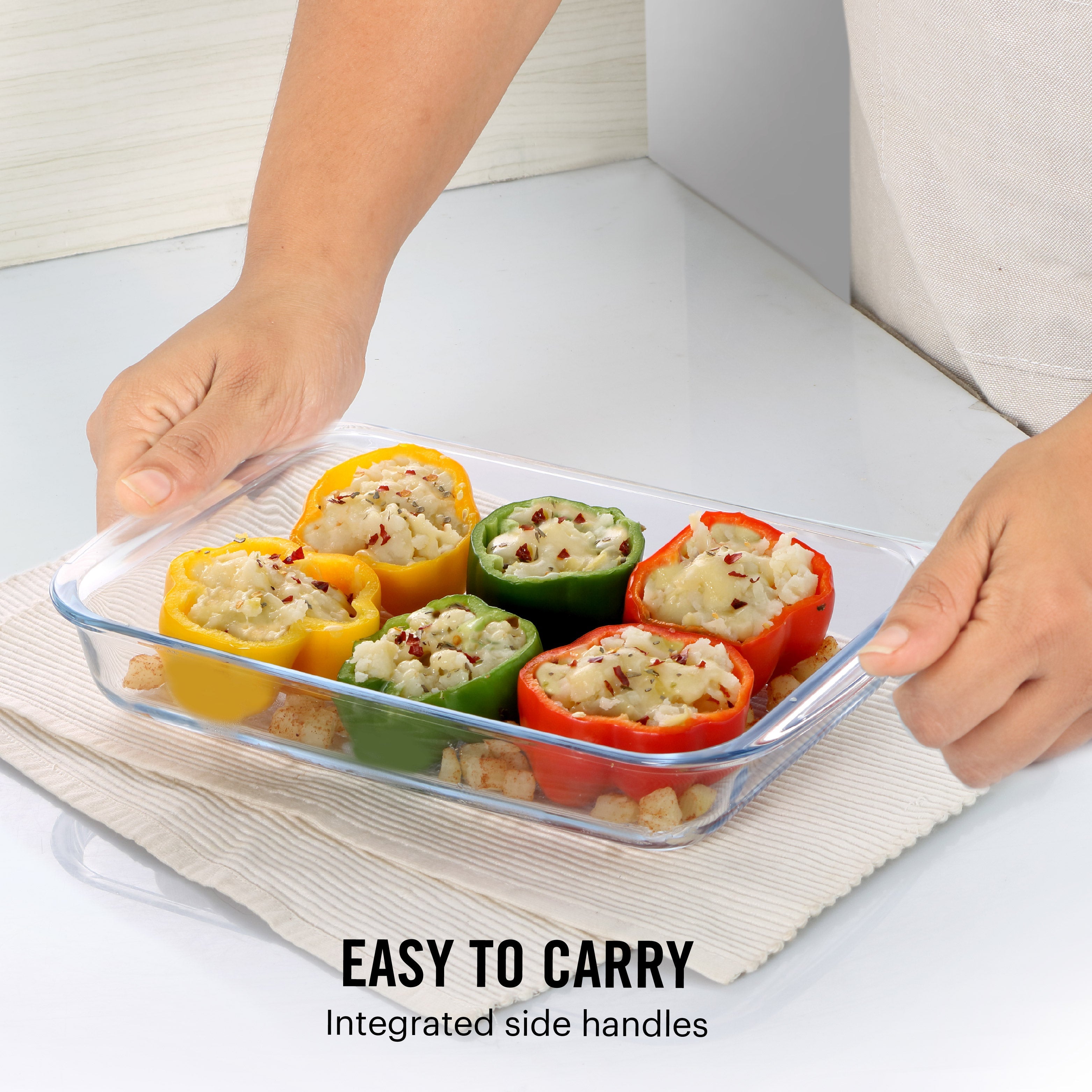 Cello Dahlia Rectangle Glass Baking Dish, 1600ml - view 5